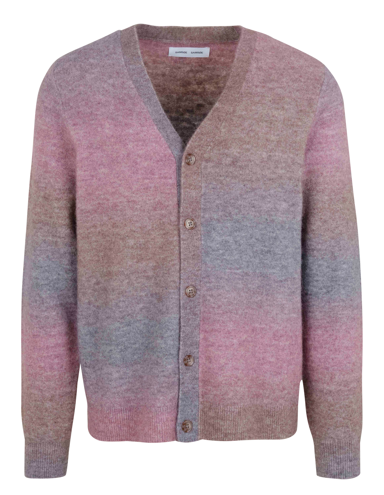 Gilet droit col V rayé SAMSOE SAMSOE Multicolore