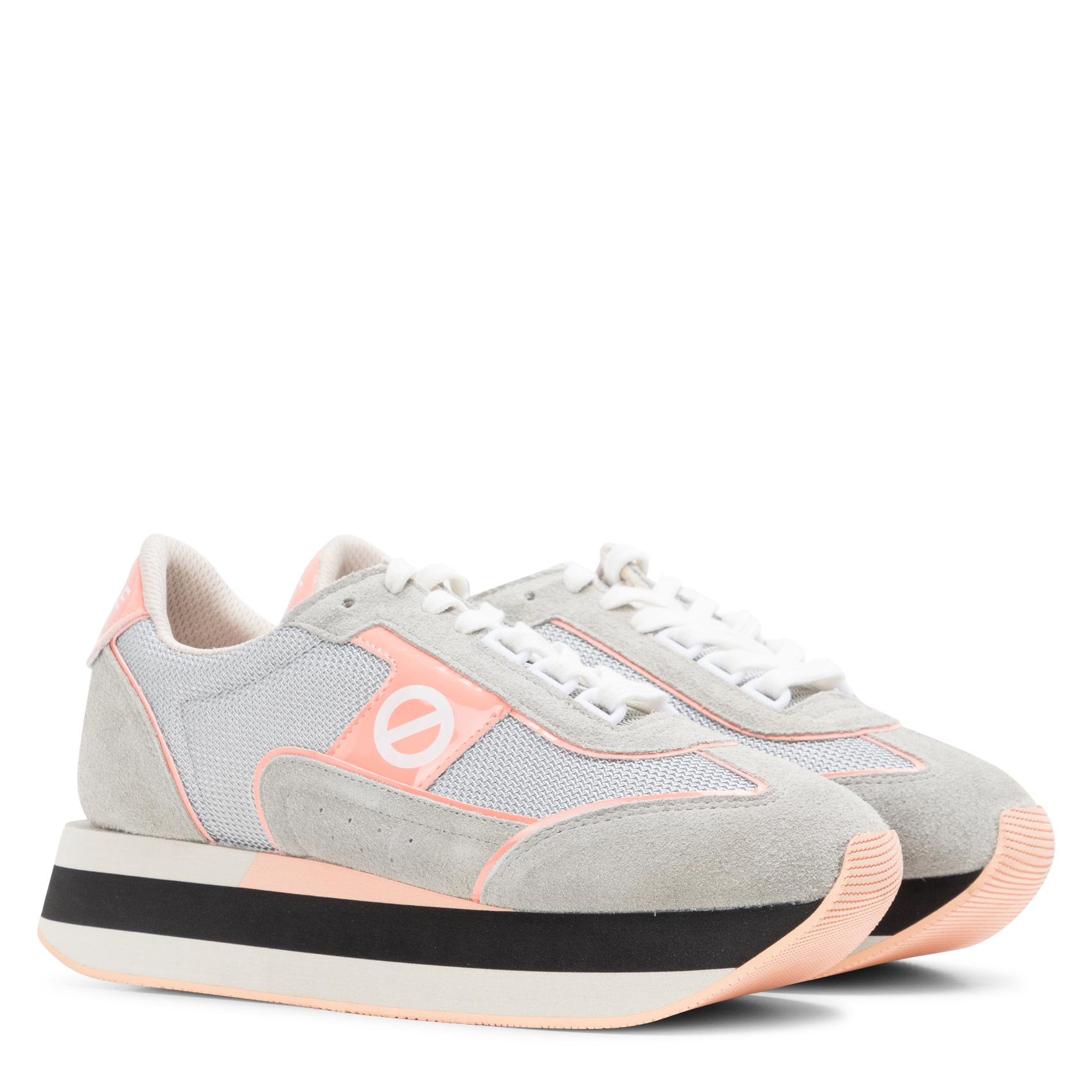 Zapatillas bajas con cuña de mezcla de piel NO NAME Gris