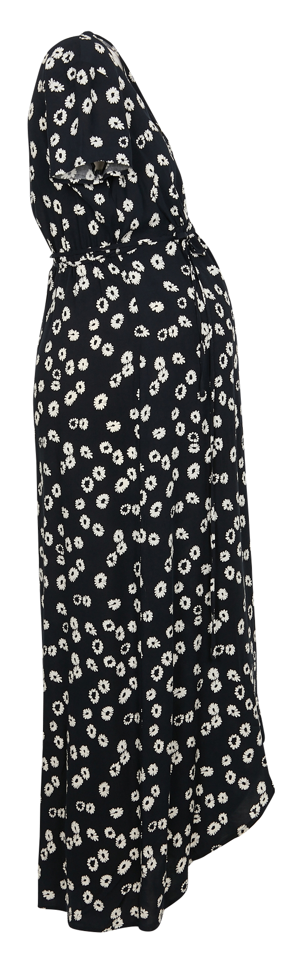 Robe de grossesse droite col cache-coeur imprimée SERAPHINE Noir