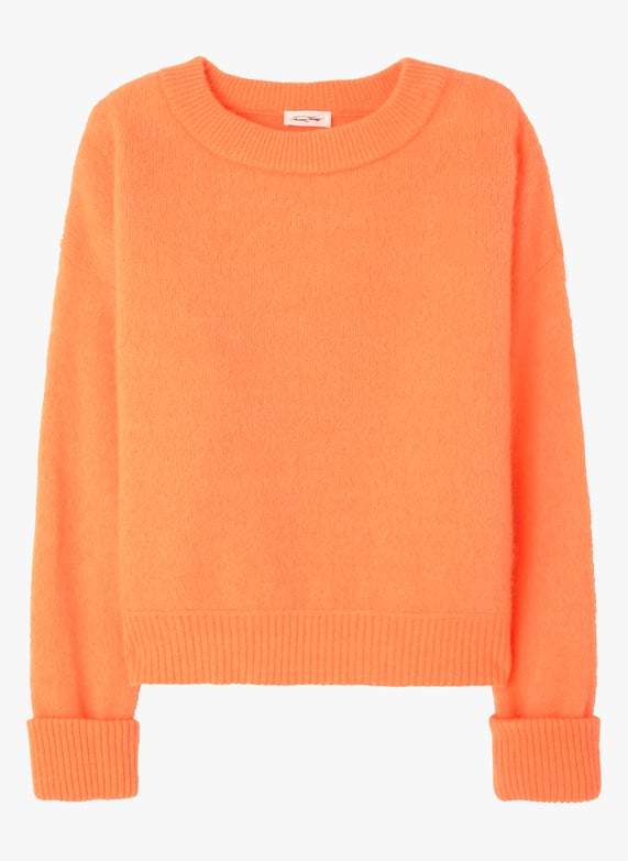 Pull ample col rond en laine mélangée Vitow Orange American