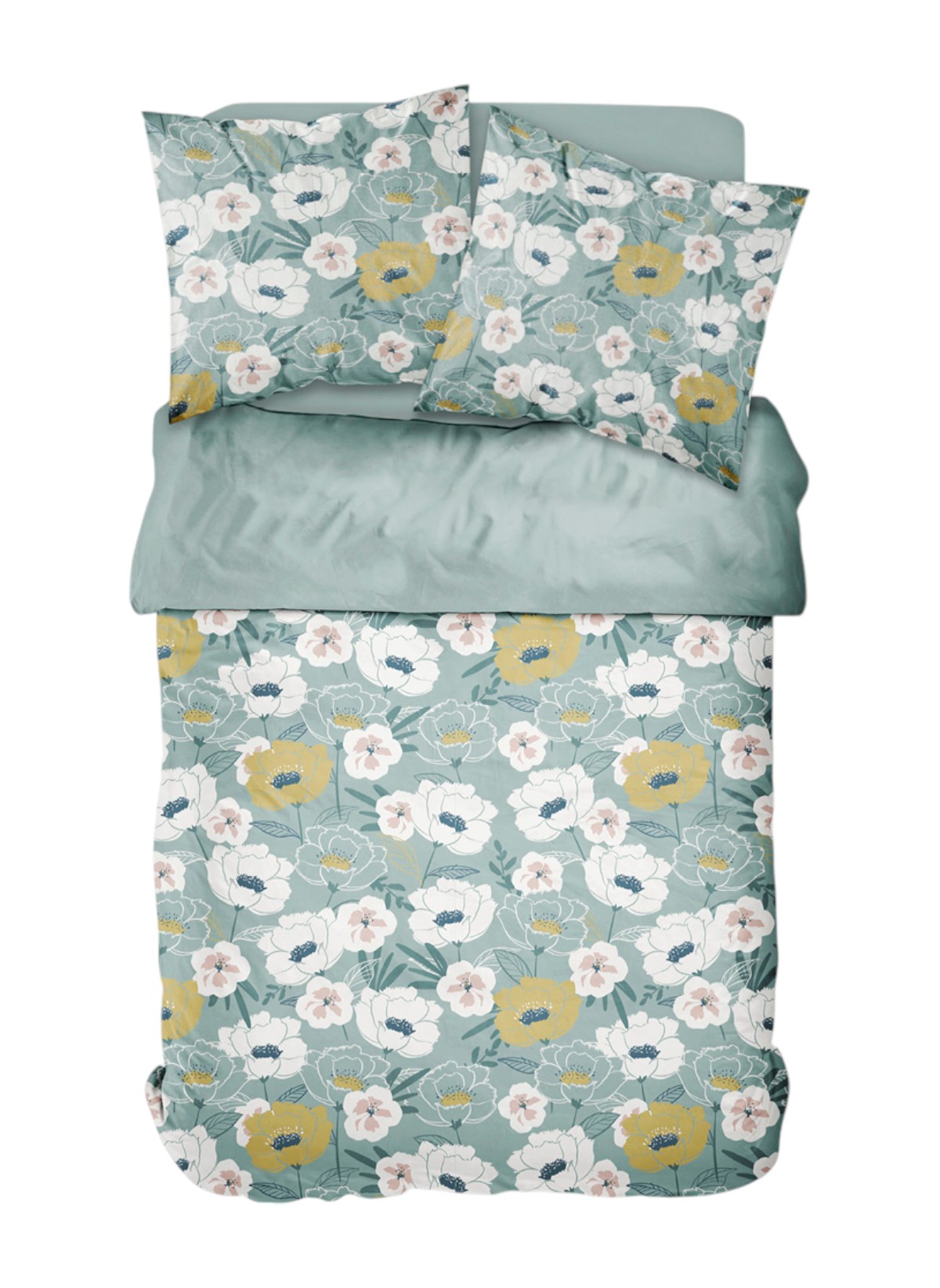 Printed cotton bed set TODAY LINGE DE MAISON Green
