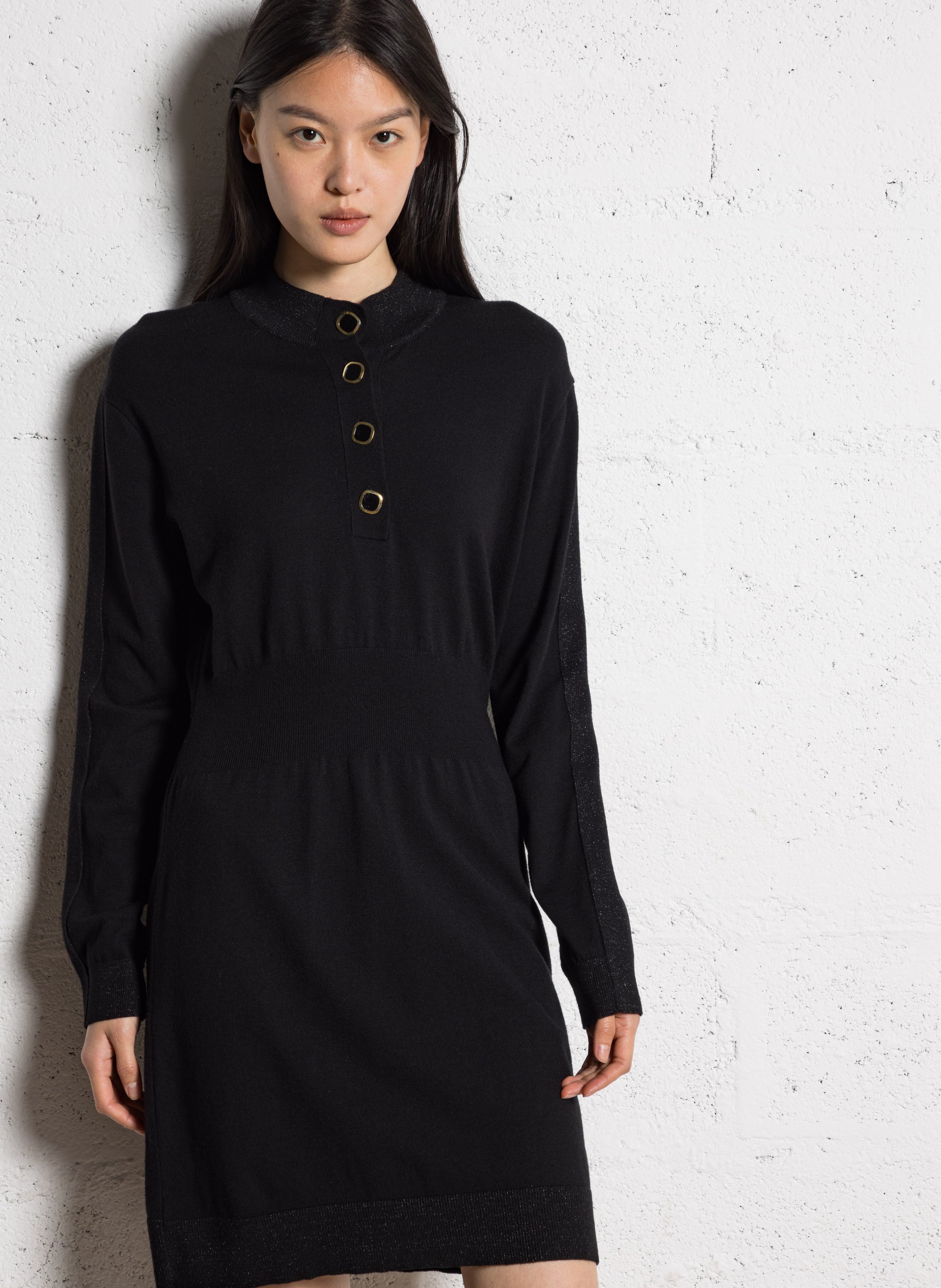Robe courte col montant I CODE Black