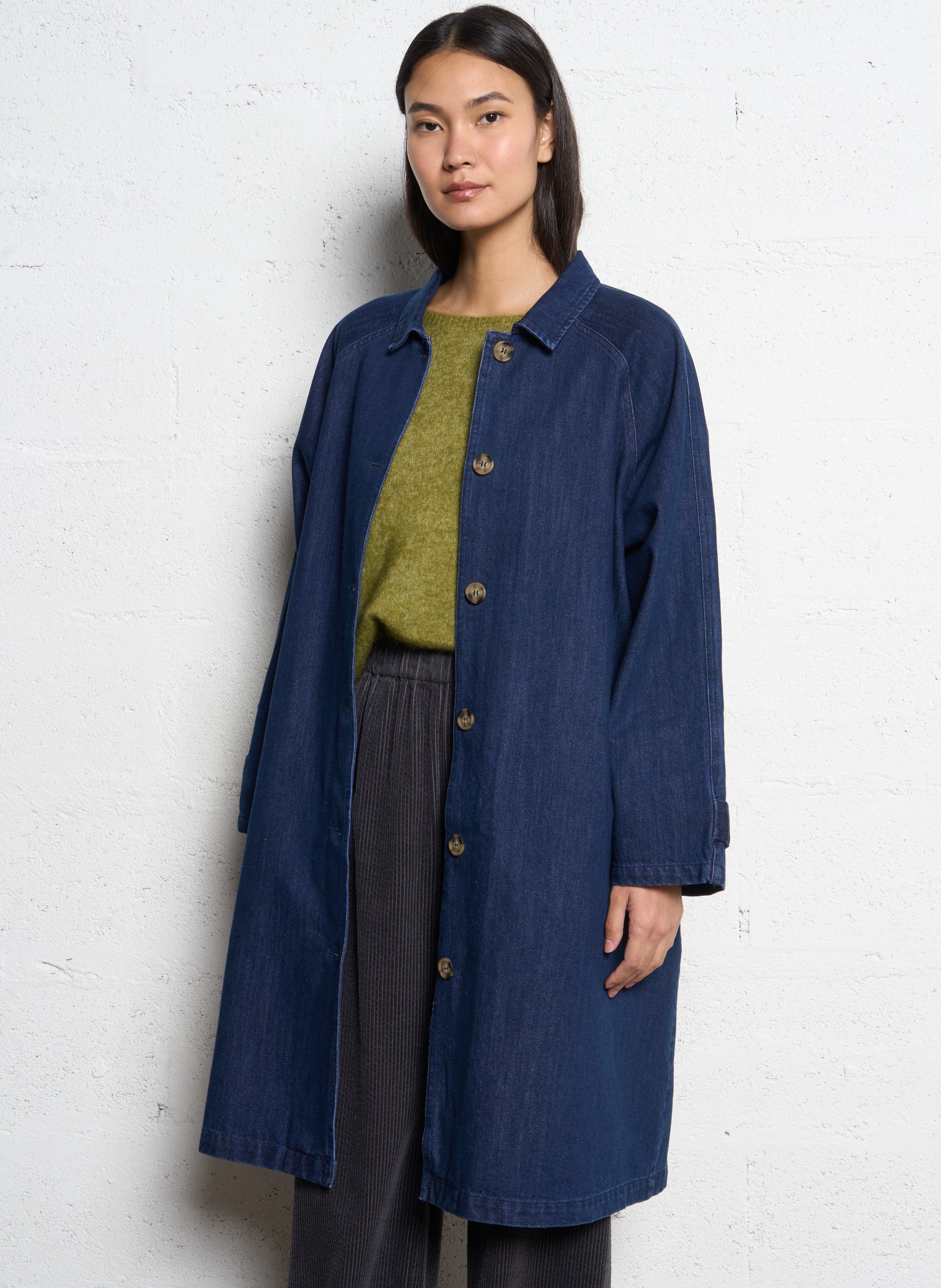 Manteau oversize en coton mélangé JC SOPHIE Jaune