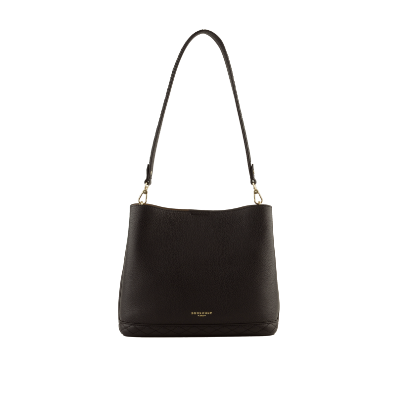 Satchel - cowhide leather POURCHET Brown