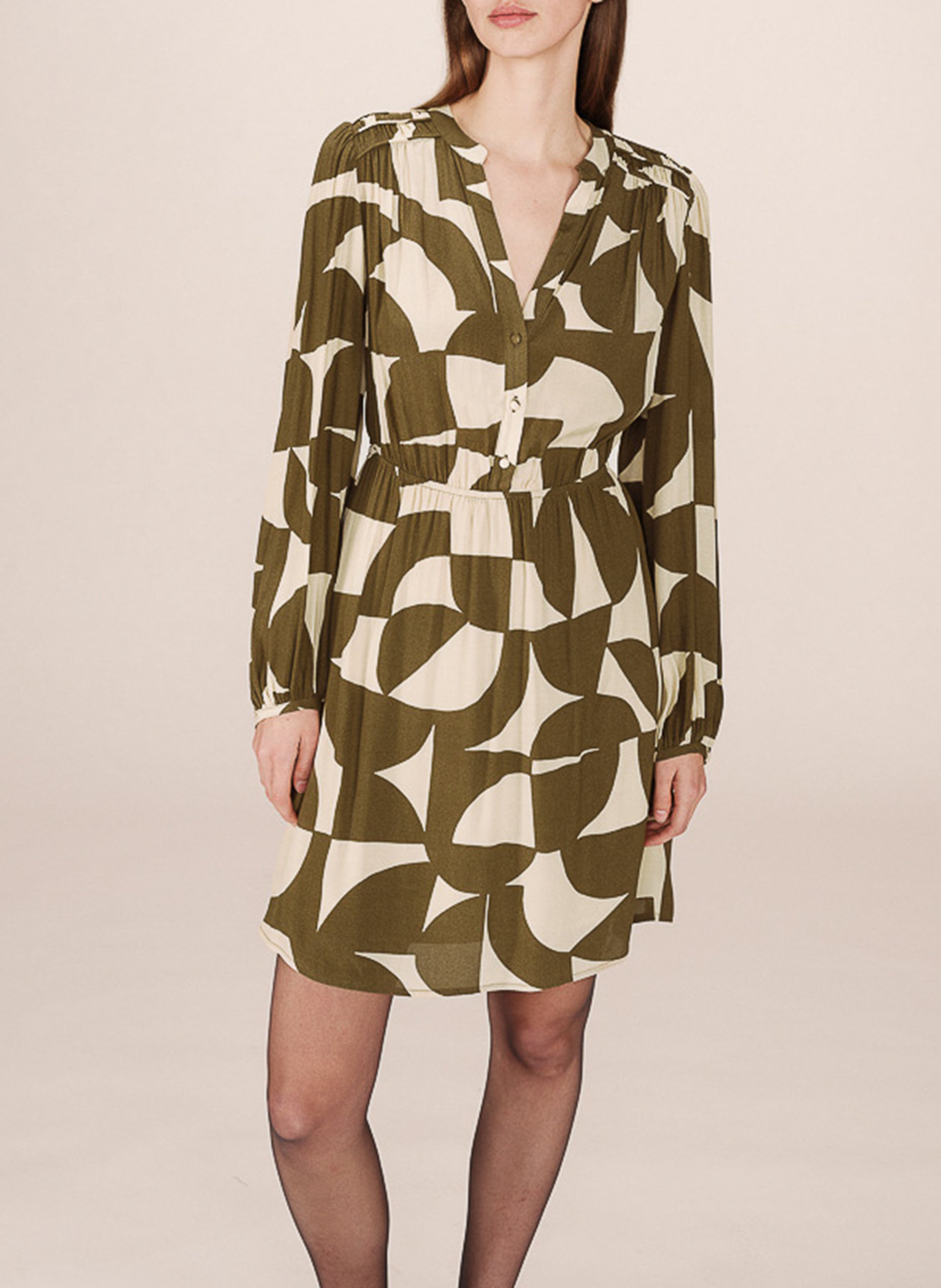 Short printed dress with long sleeves GRACE ET MILA