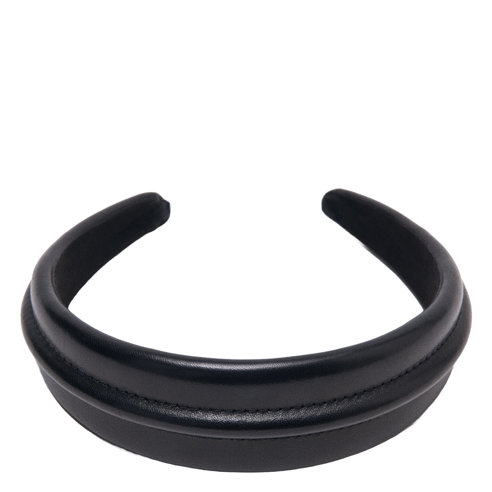 Serre-tête en cuir  MAJE Noir