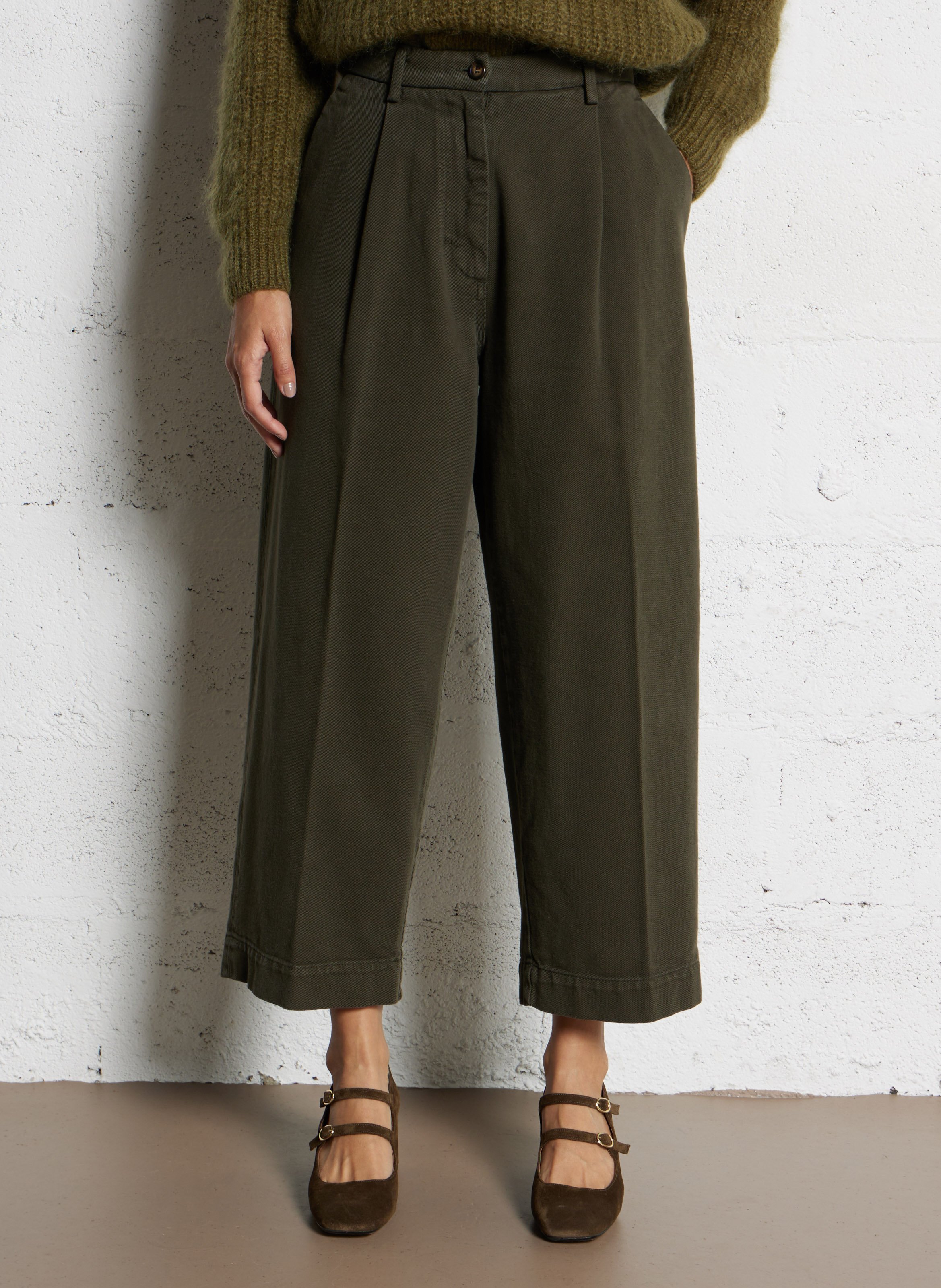 Cotton-blend chinos BELLEPIECE Khaki