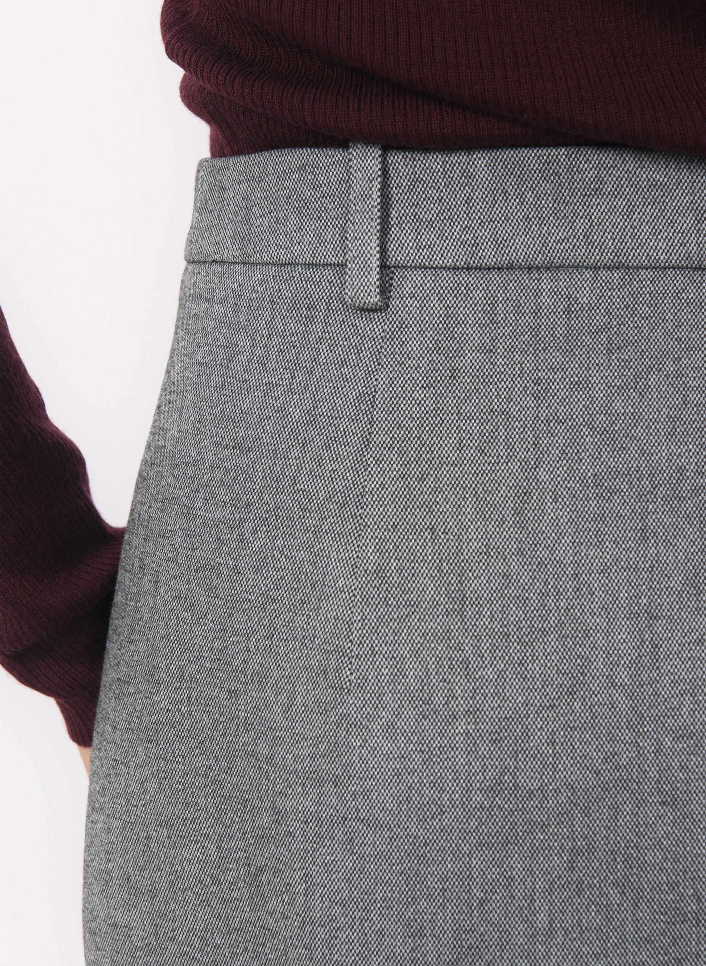 Mini jupe ajustée à tissu chiné KOOKAI Grey