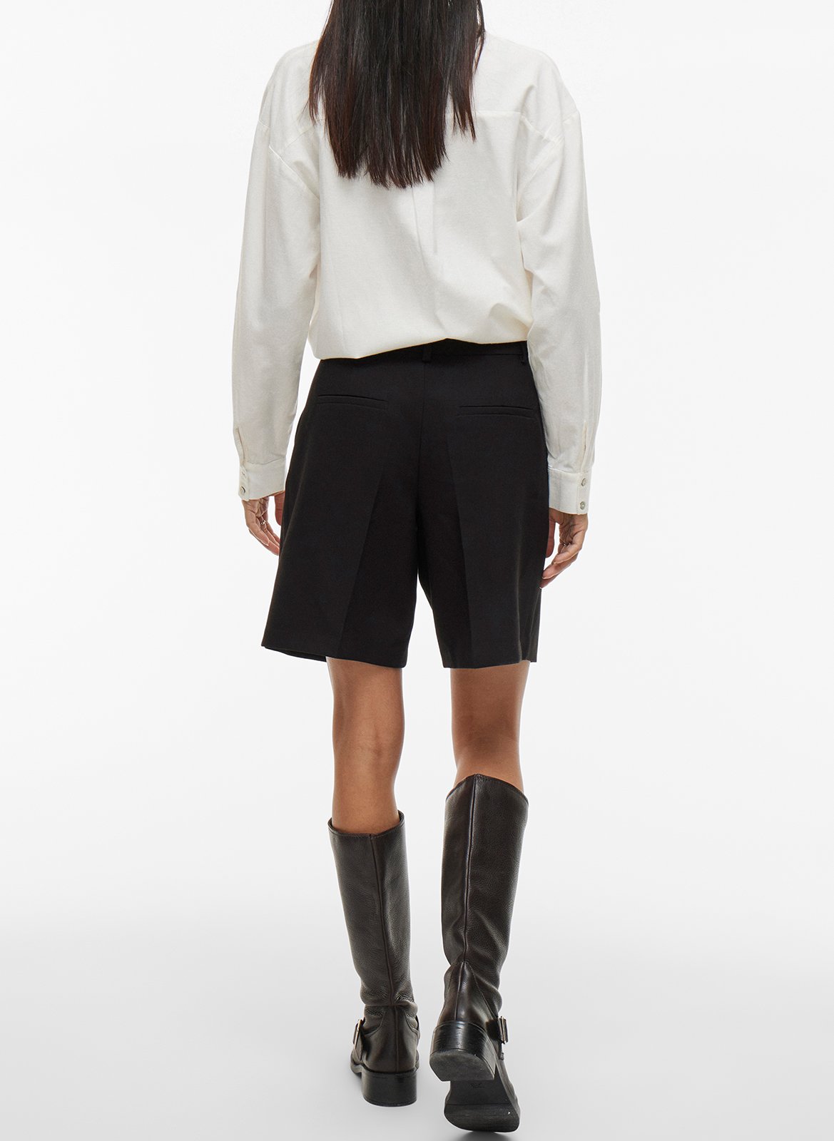 Straight-leg shorts with darts VILA Black