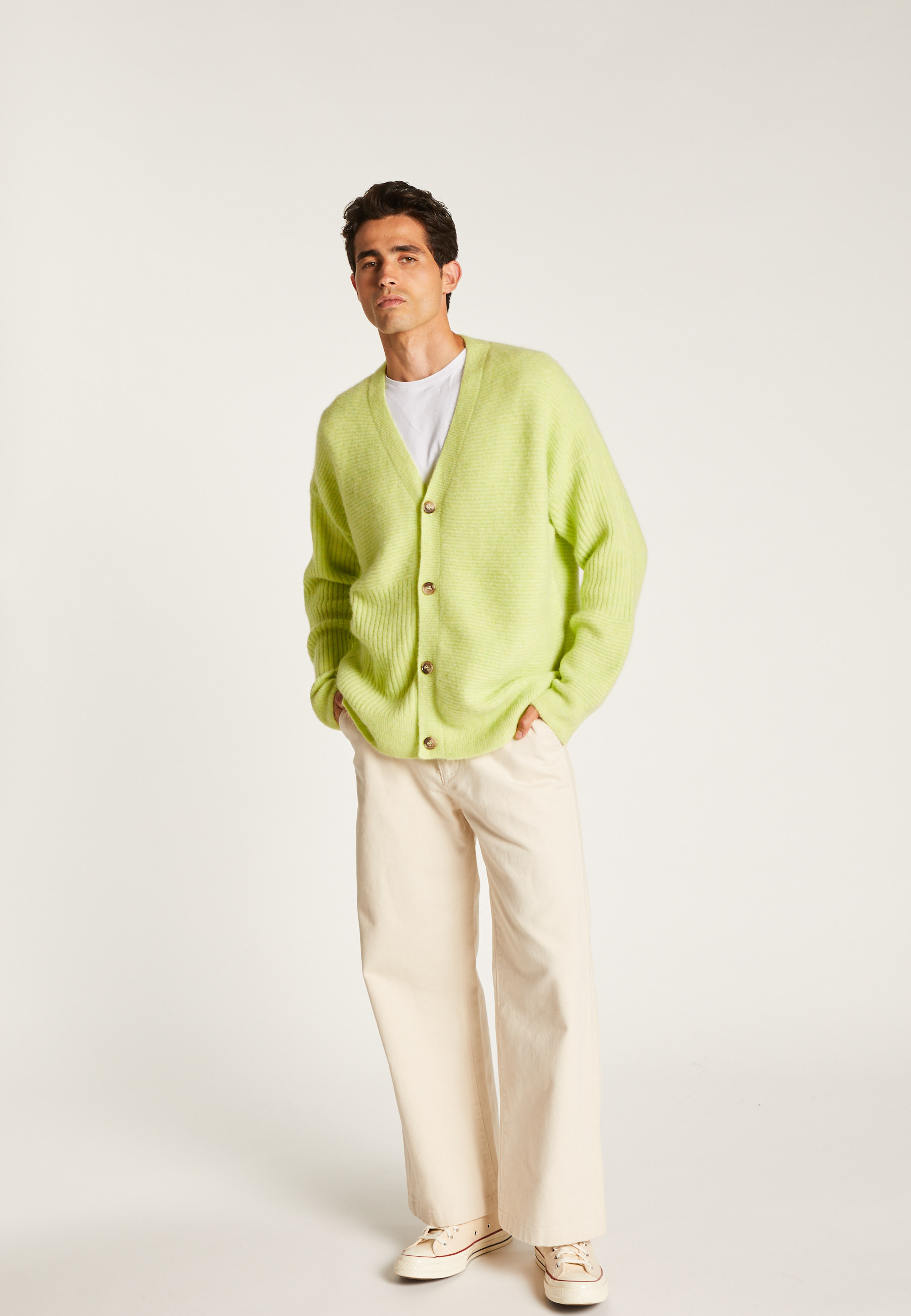 Alpaca wool cardigan MAISON MONTAGUT Green