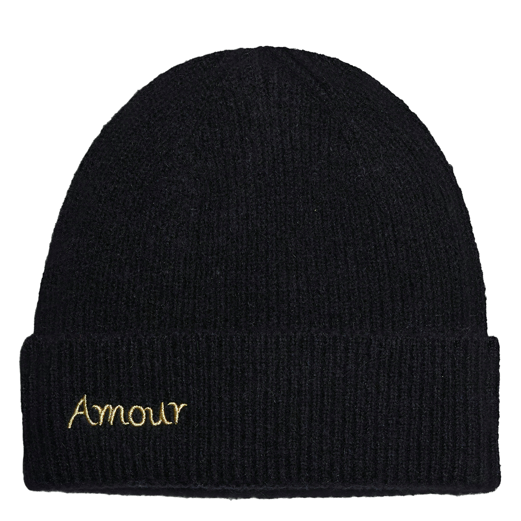 Cuffed embroidered beanie PIECES Blue