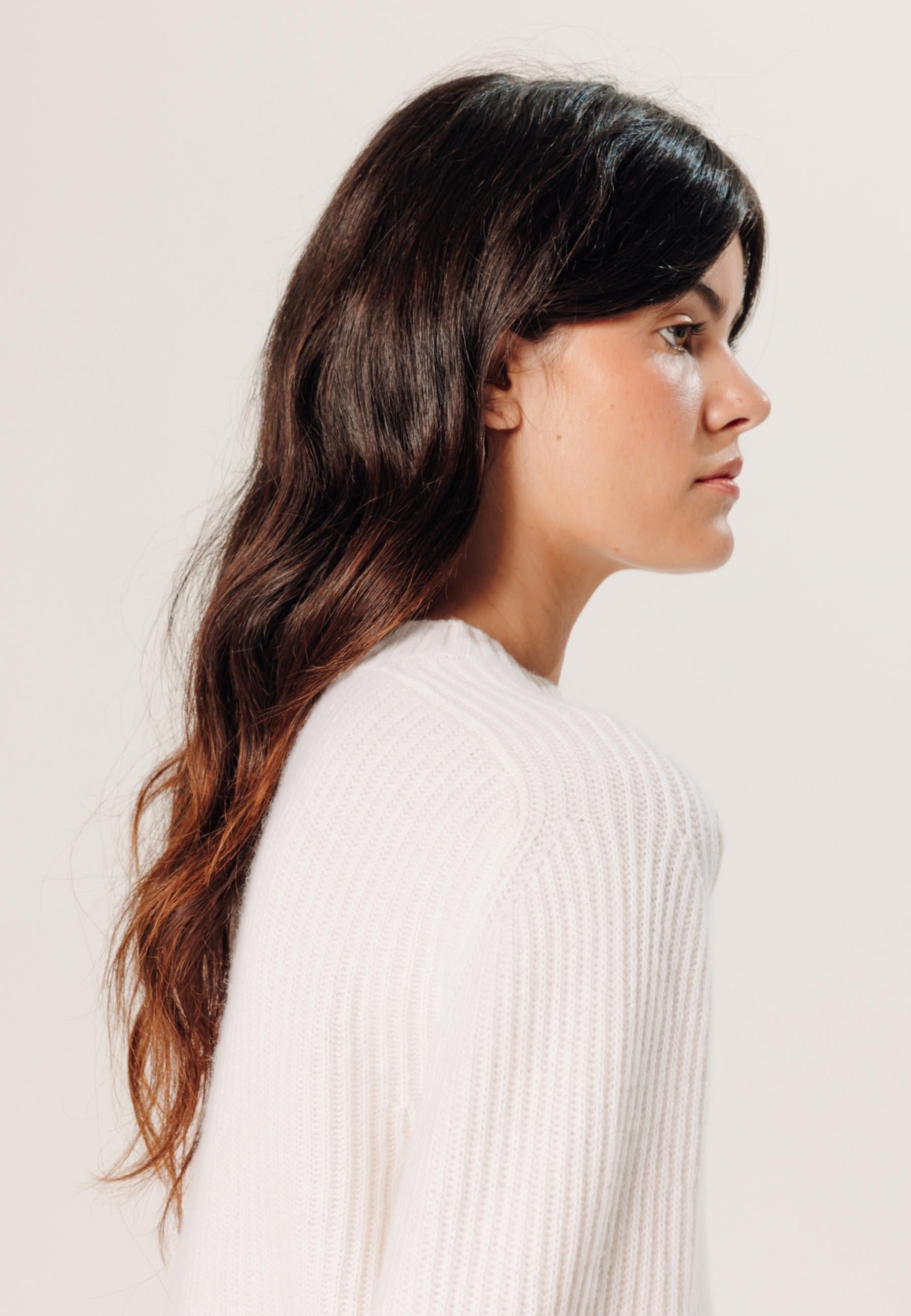 Ribbed round-neck cashmere sweater RODIER White