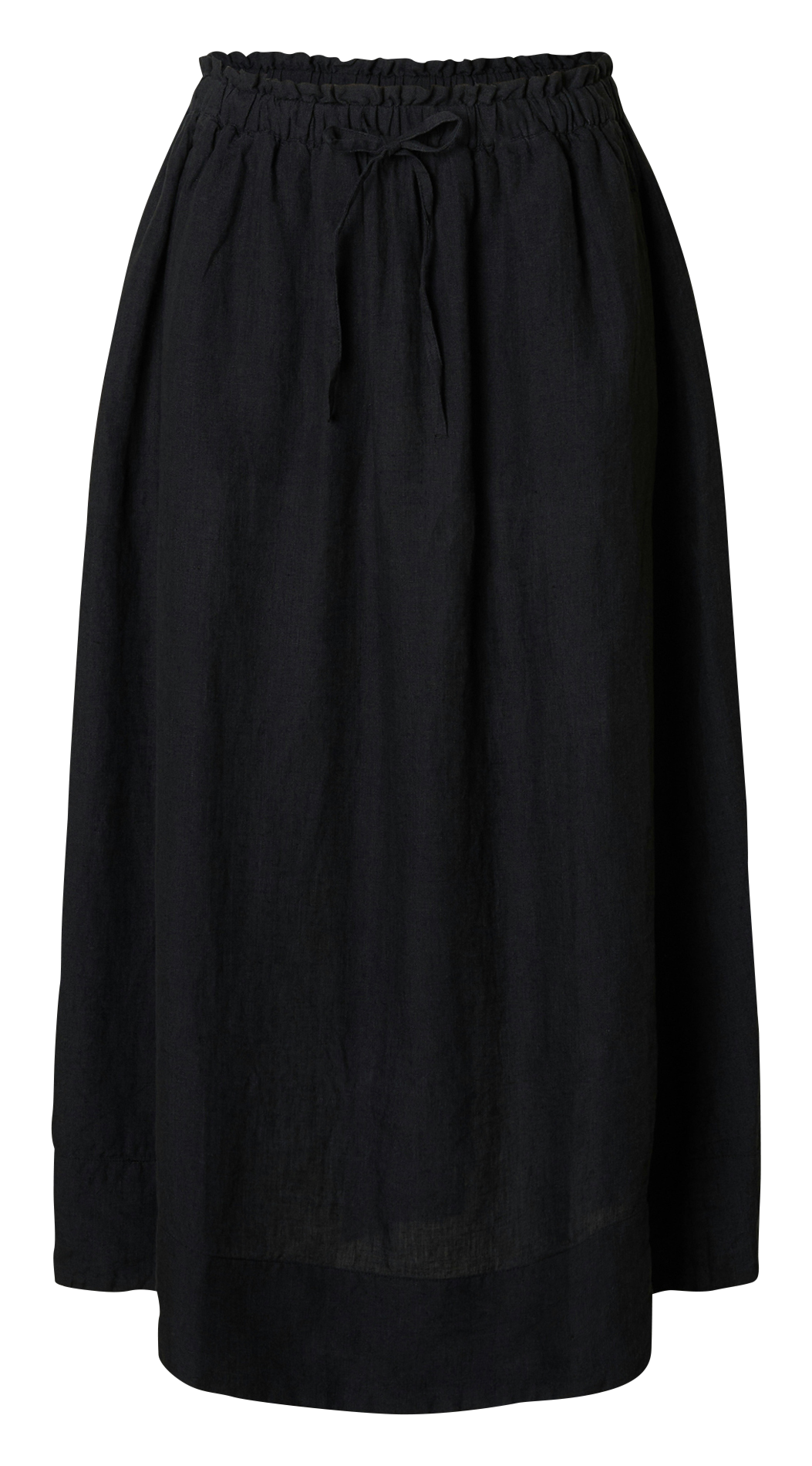 Jupe longue taille haute en lin SELECTED Noir