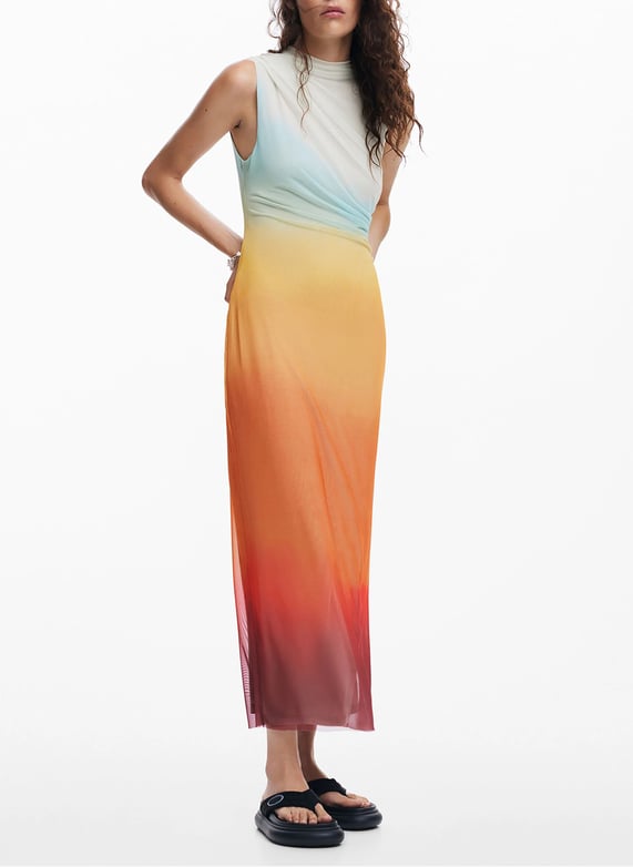 desigual orange dress Desigual, Strappy petal dress, Women, Polyester, Orange, XS