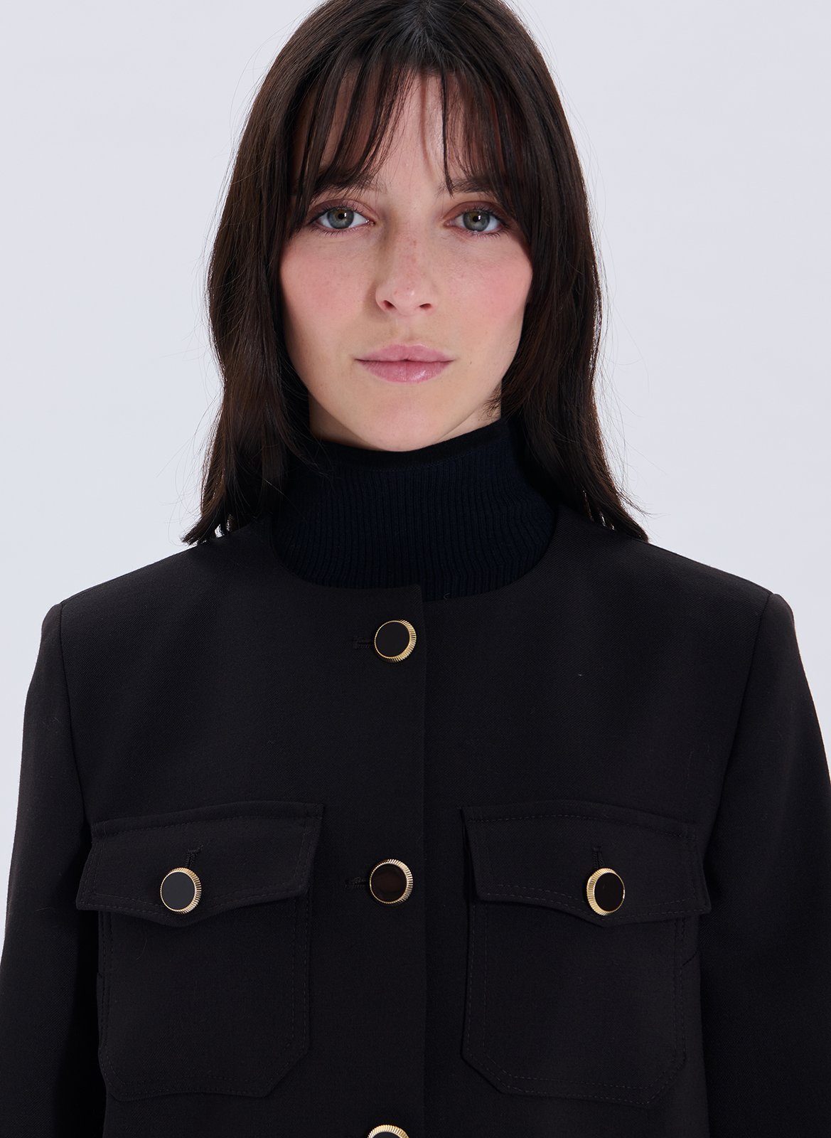 Fitted Buttoned Short Jacket ZAPA Brown