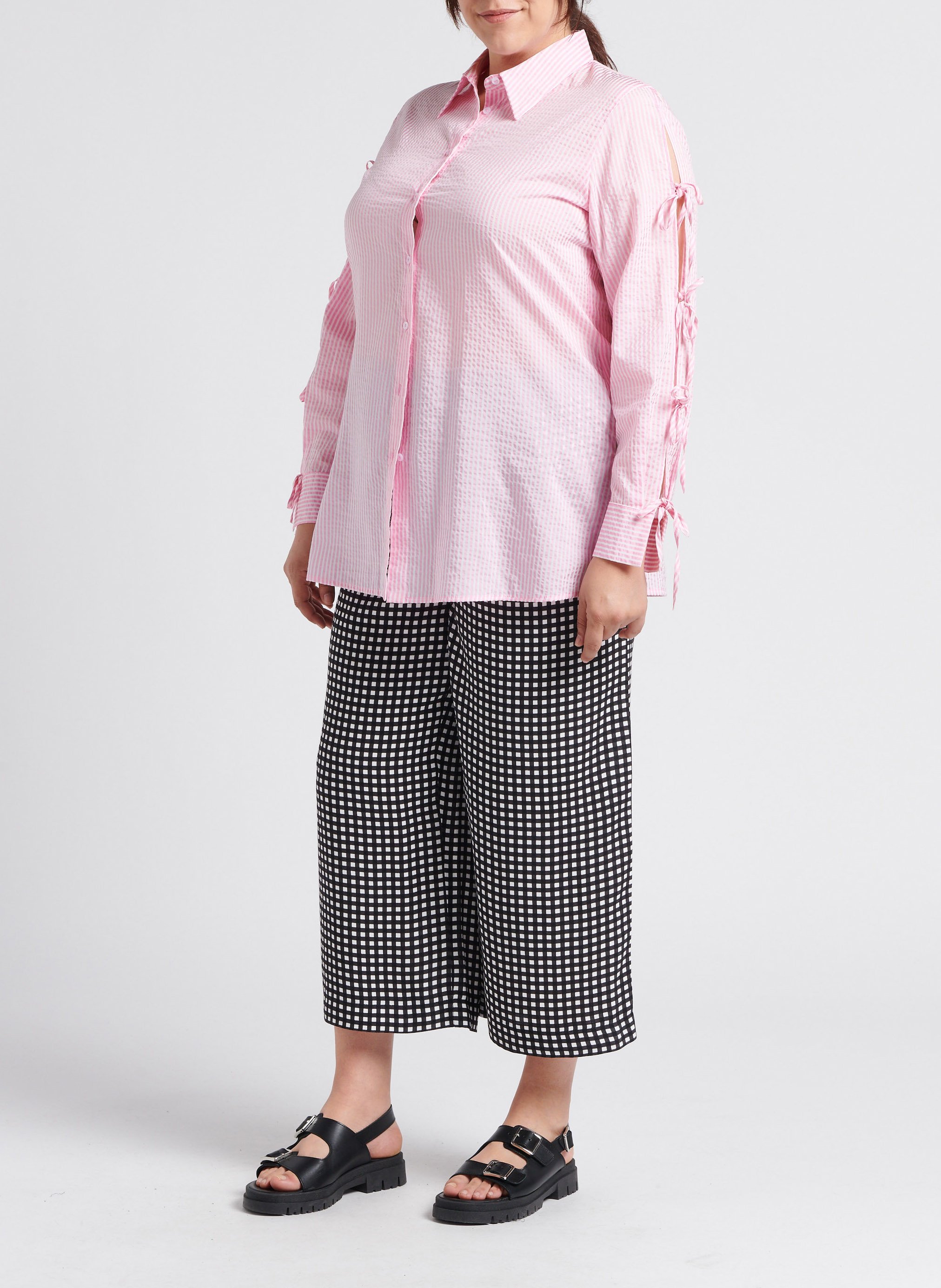 Wijde, geruite broek PERSONA by Marina Rinaldi No Color