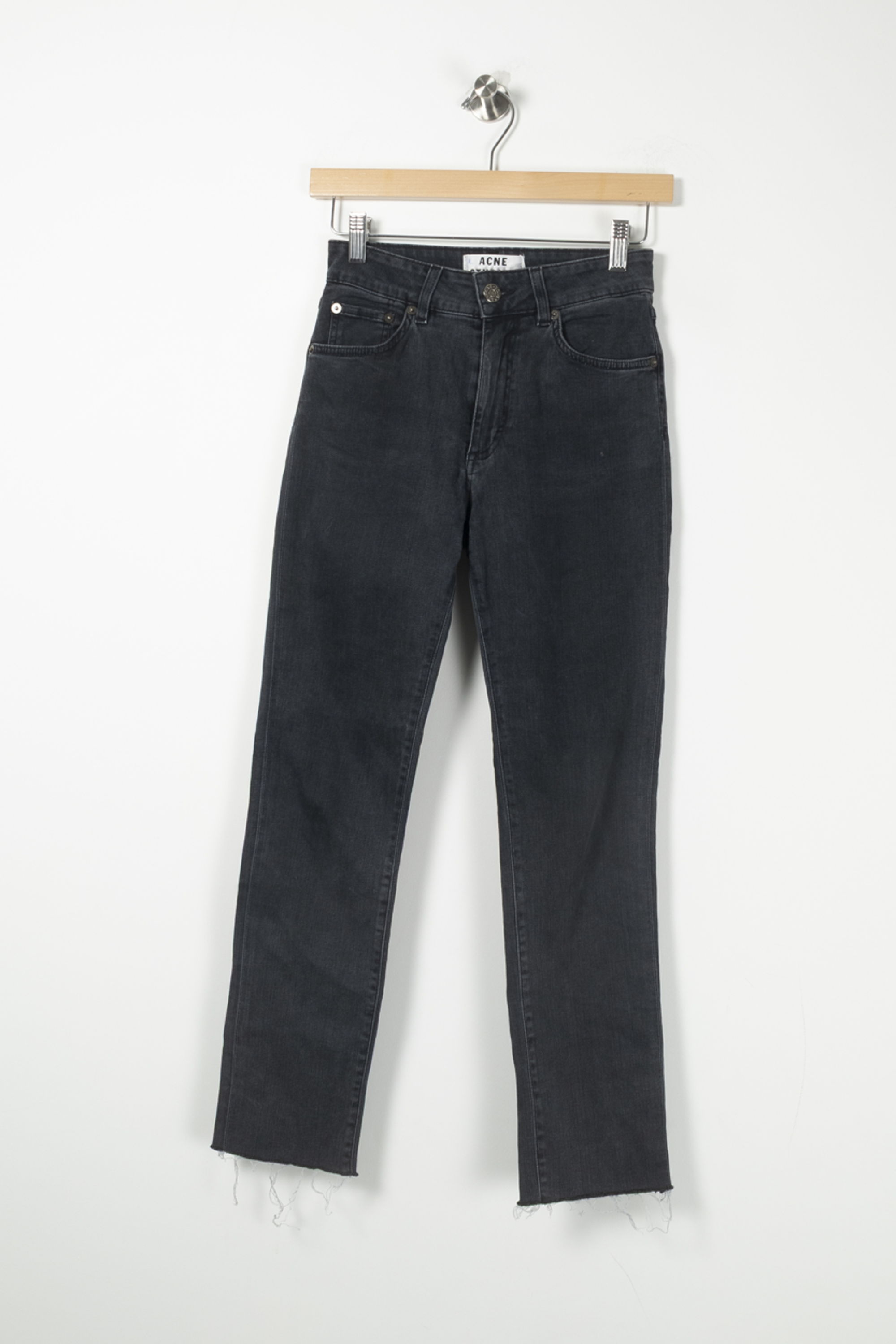 Cropped slim jeans with studs ACNE STUDIOS - Seconde Main Black