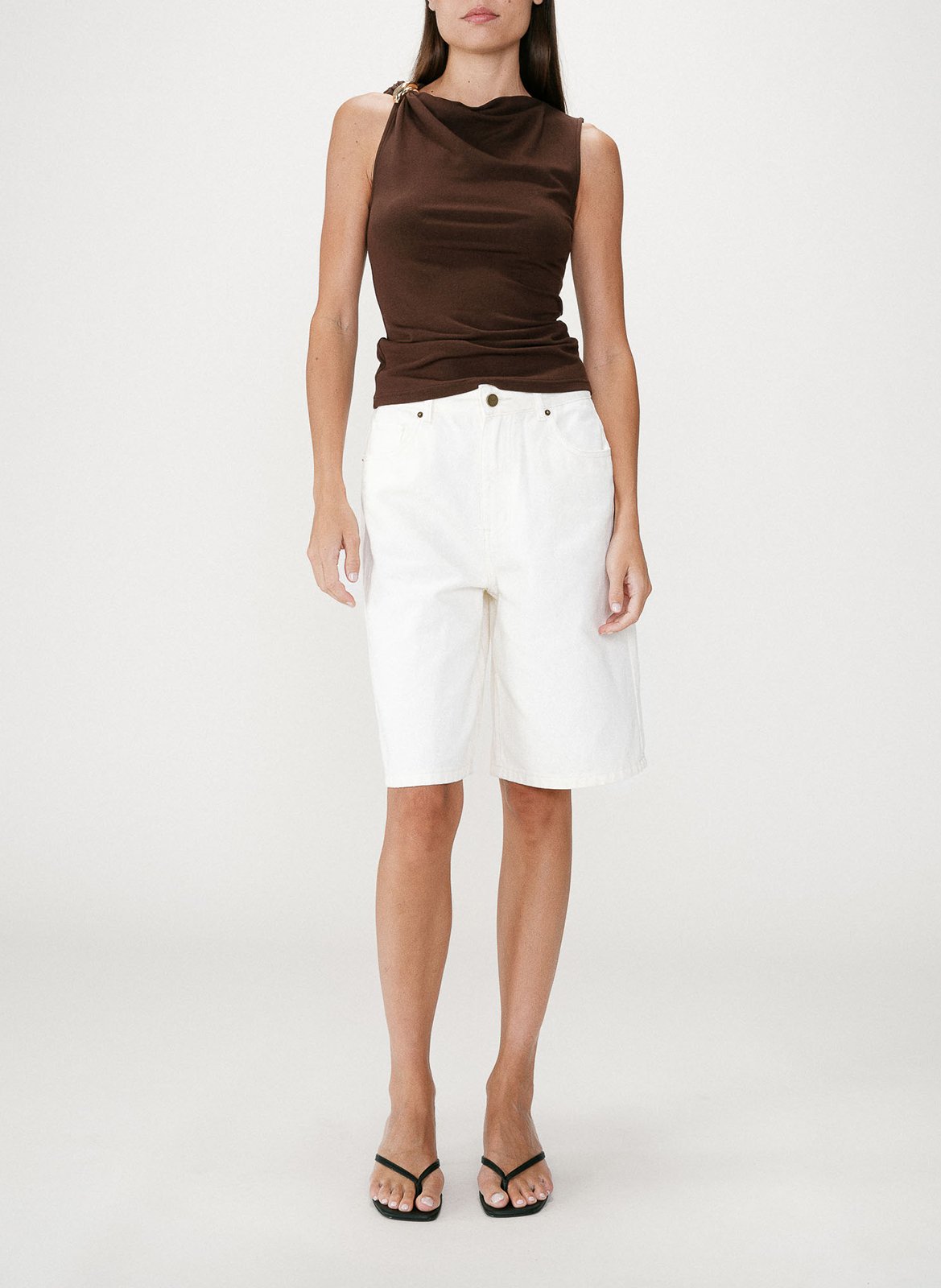 Short en denim GRACE ET MILA Blanc