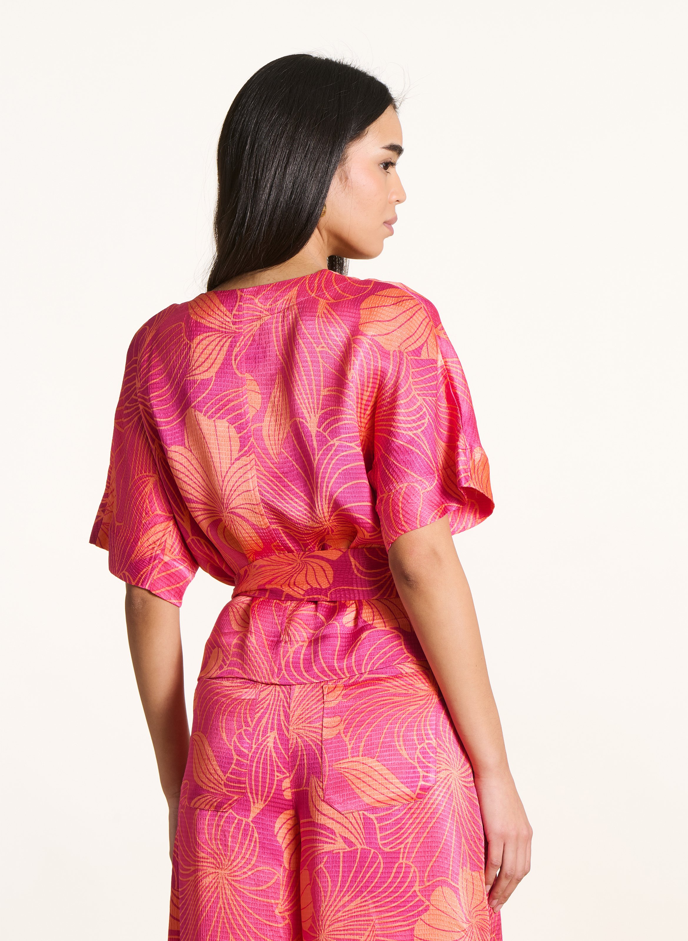 Henley-Top mit floralem Print LA FEE MARABOUTEE Rosa