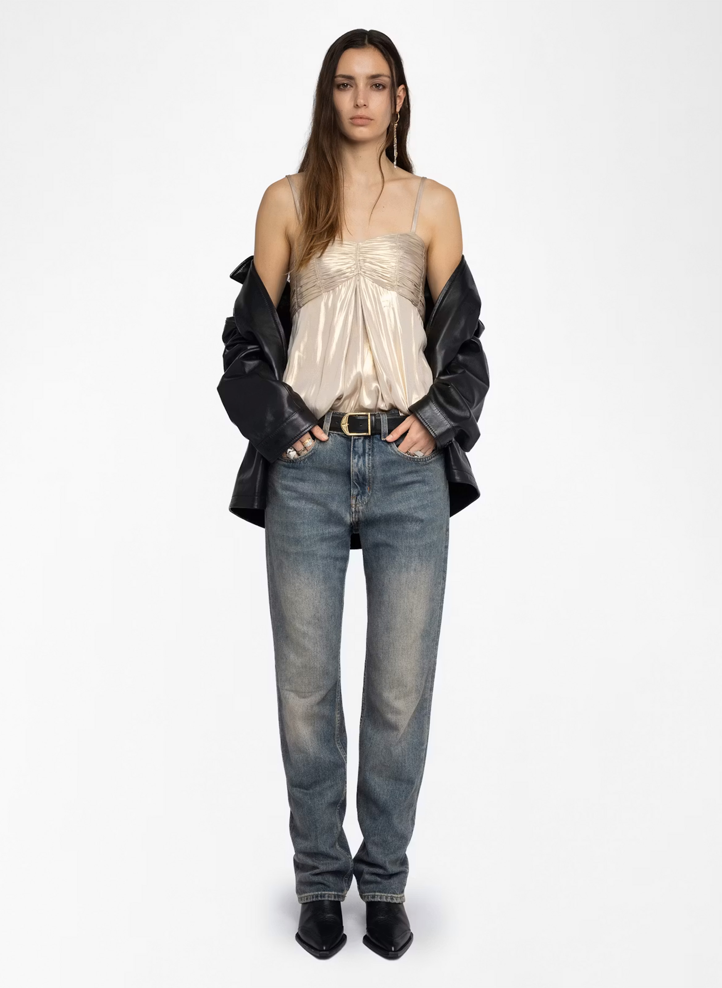 Top droit métallisé ZADIG&VOLTAIRE Jaune