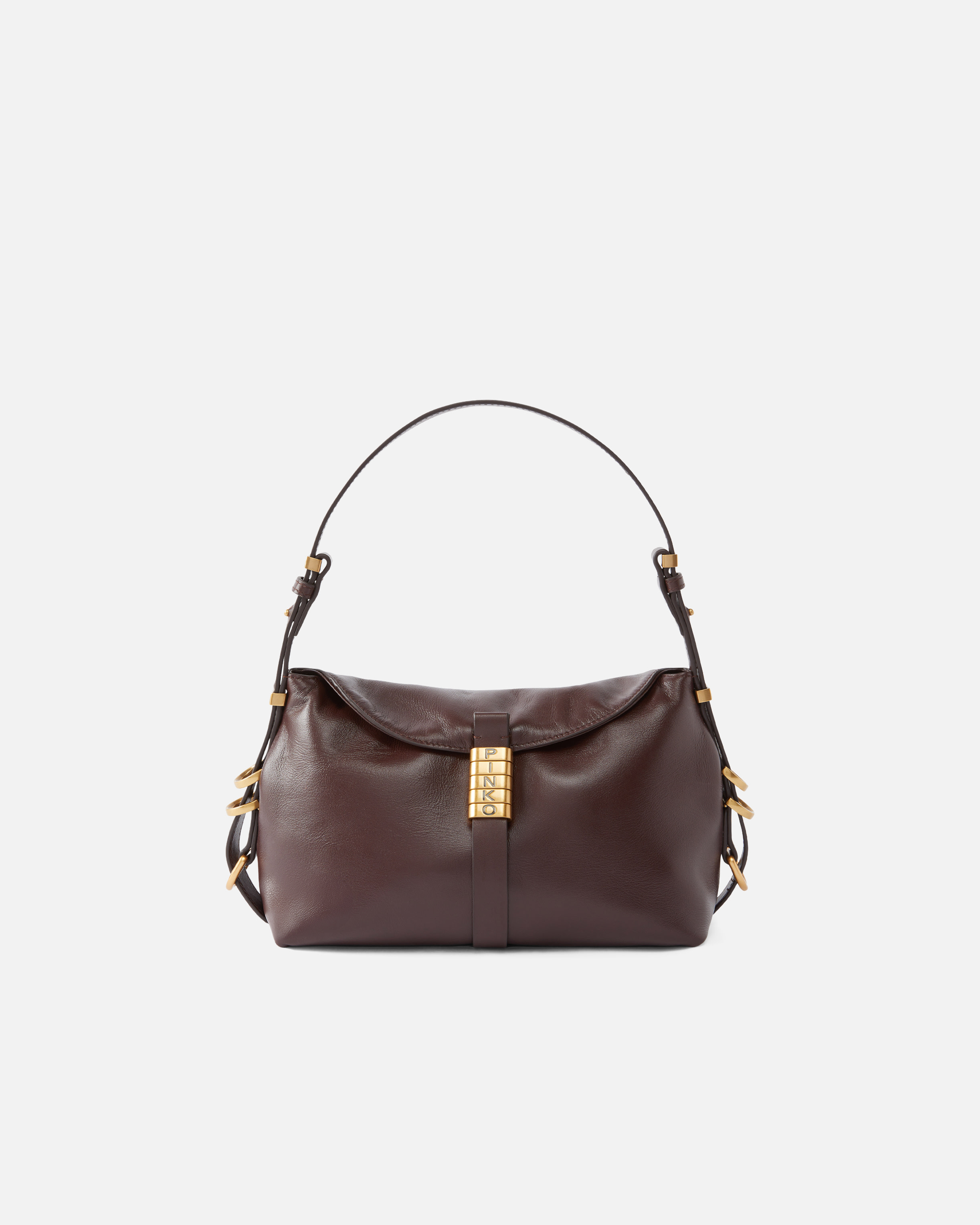 Small leather saddle bag shoulder bag PINKO