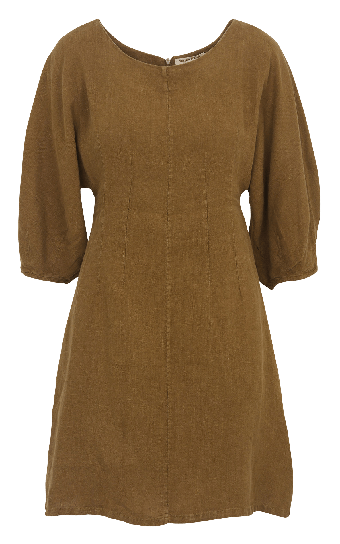 Korte jurk van katoen met ronde hals THE NEW SOCIETY Groen