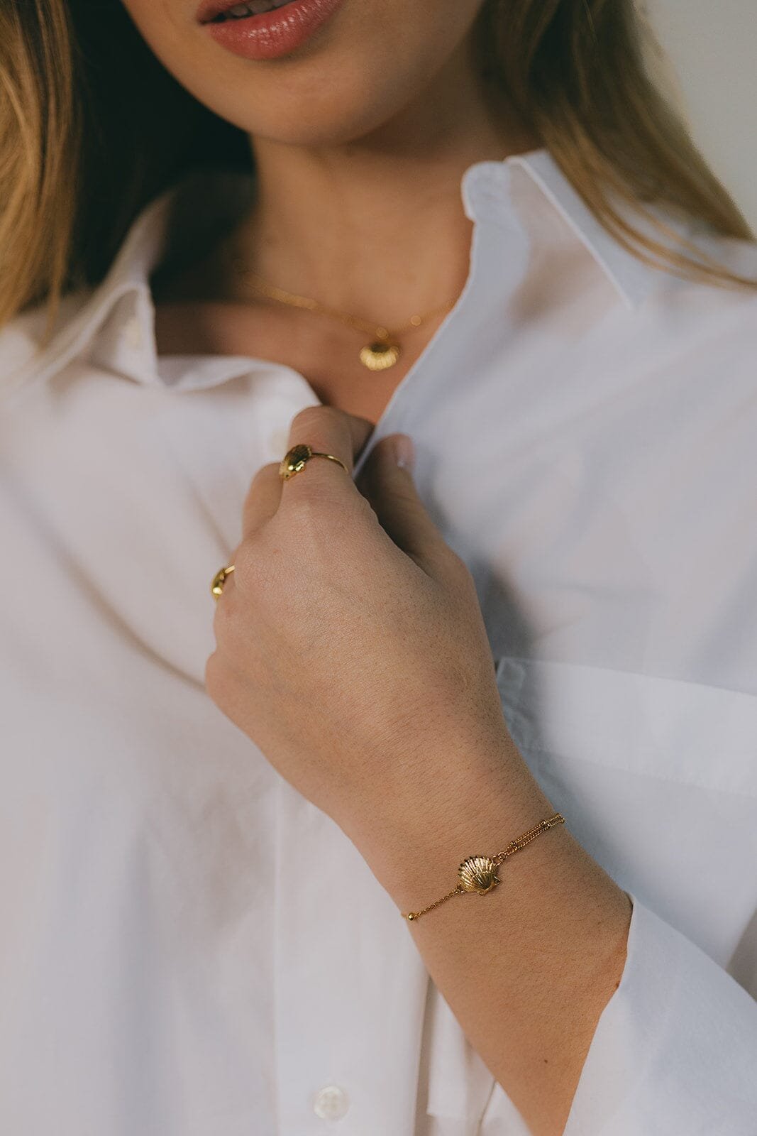 Gold plated seashell bracelet MONSIEUR SIMONE Silver