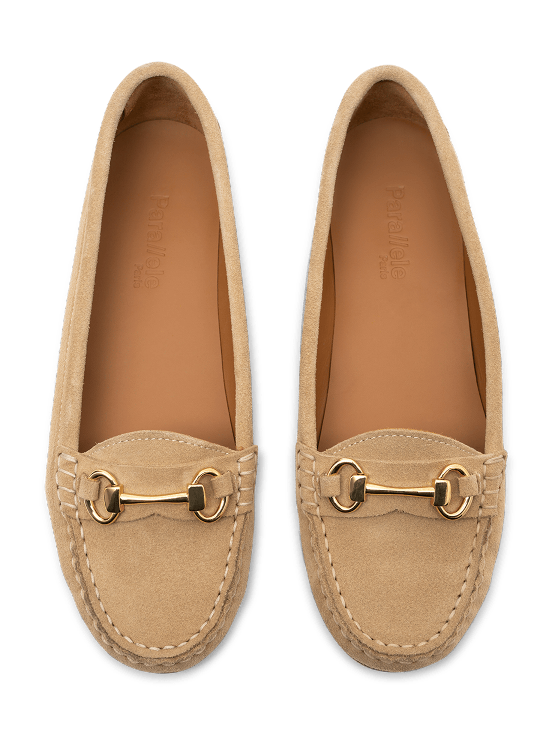 Beige suede leather moccasins PARALLELE PARIS Beige