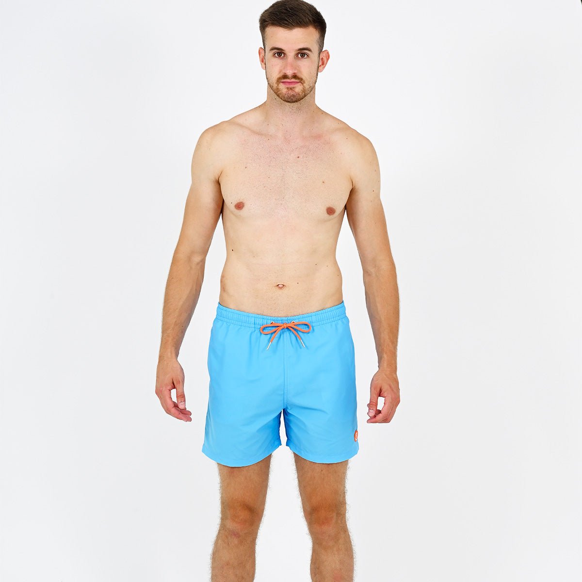 Star-patterned solid swim shorts VENDREDI SWIMWEAR Blue