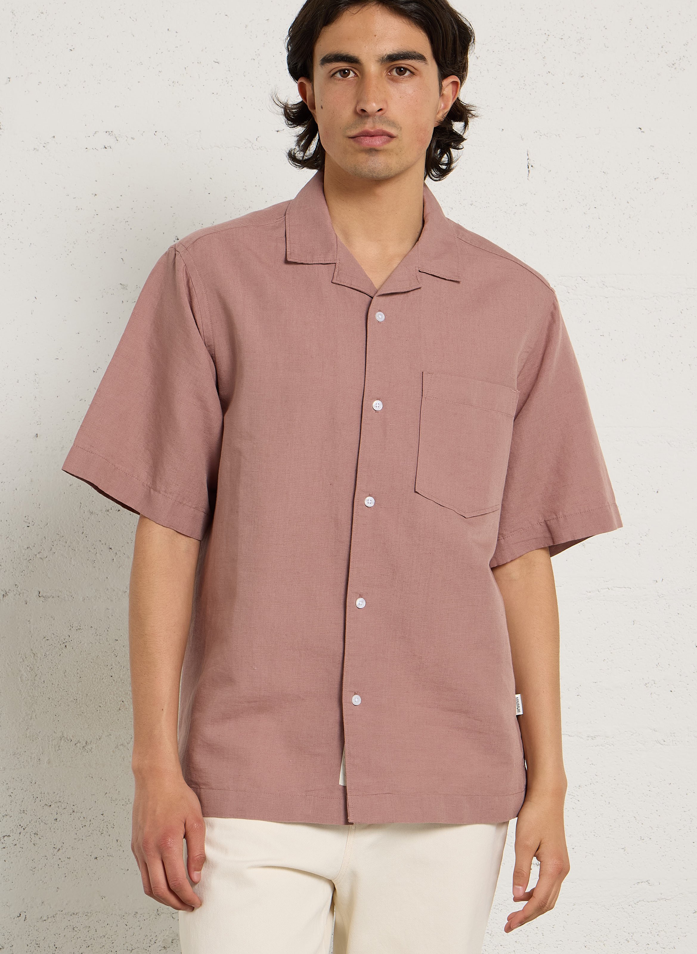 Chemise droite unie en lin mélangé MINIMUM