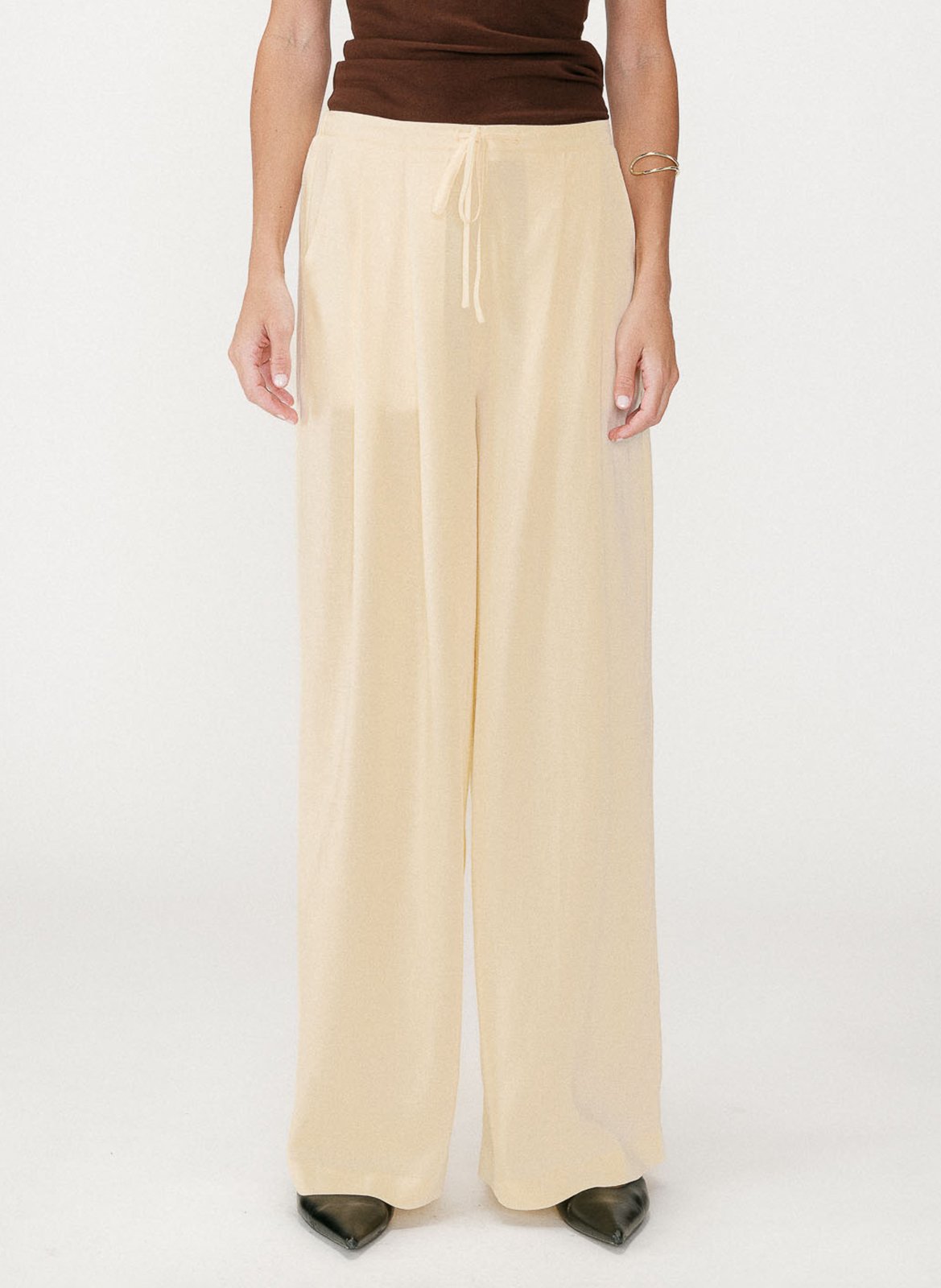 Pantalon large GRACE ET MILA Jaune