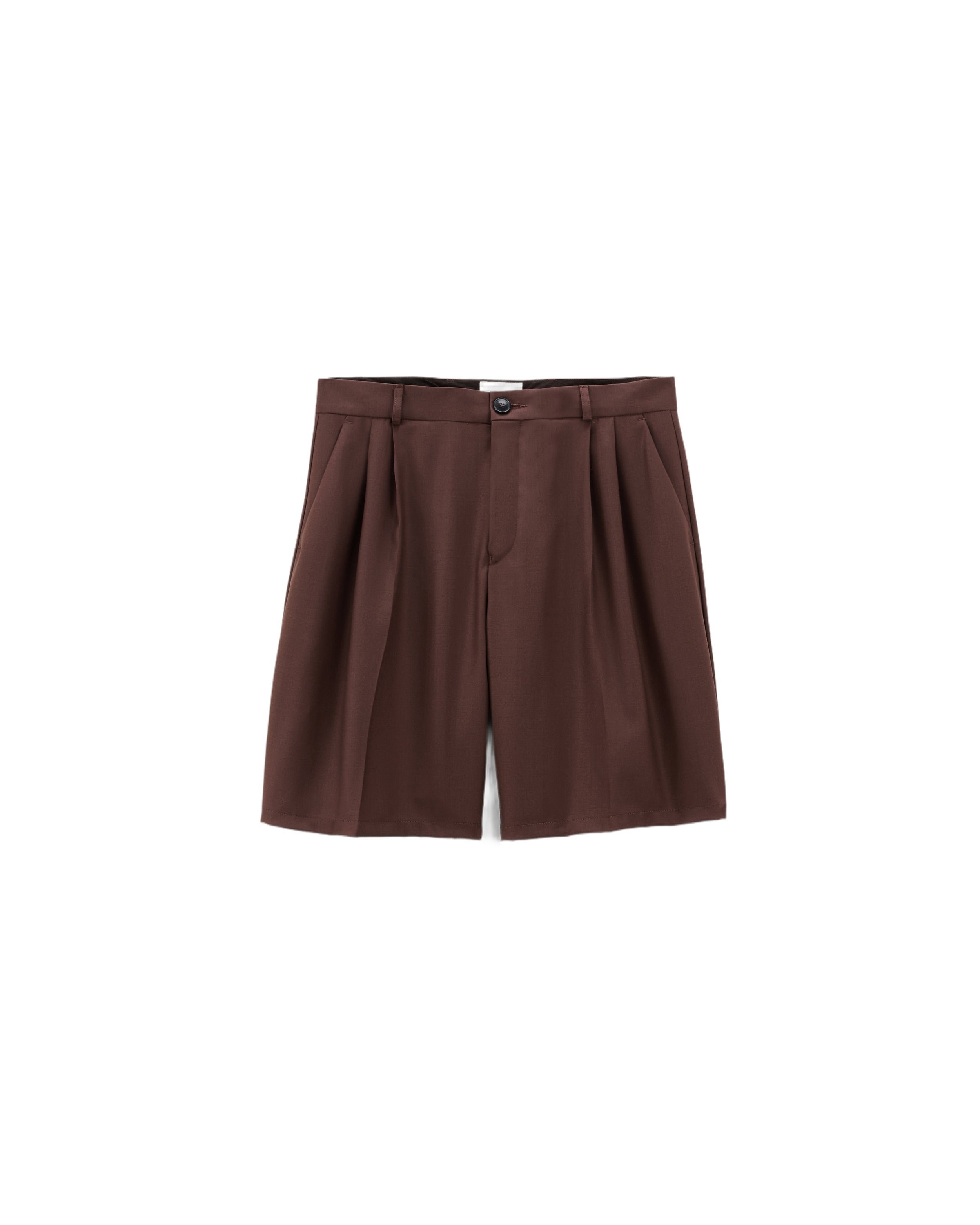 Pleated shorts in mocha Noyoco Brown