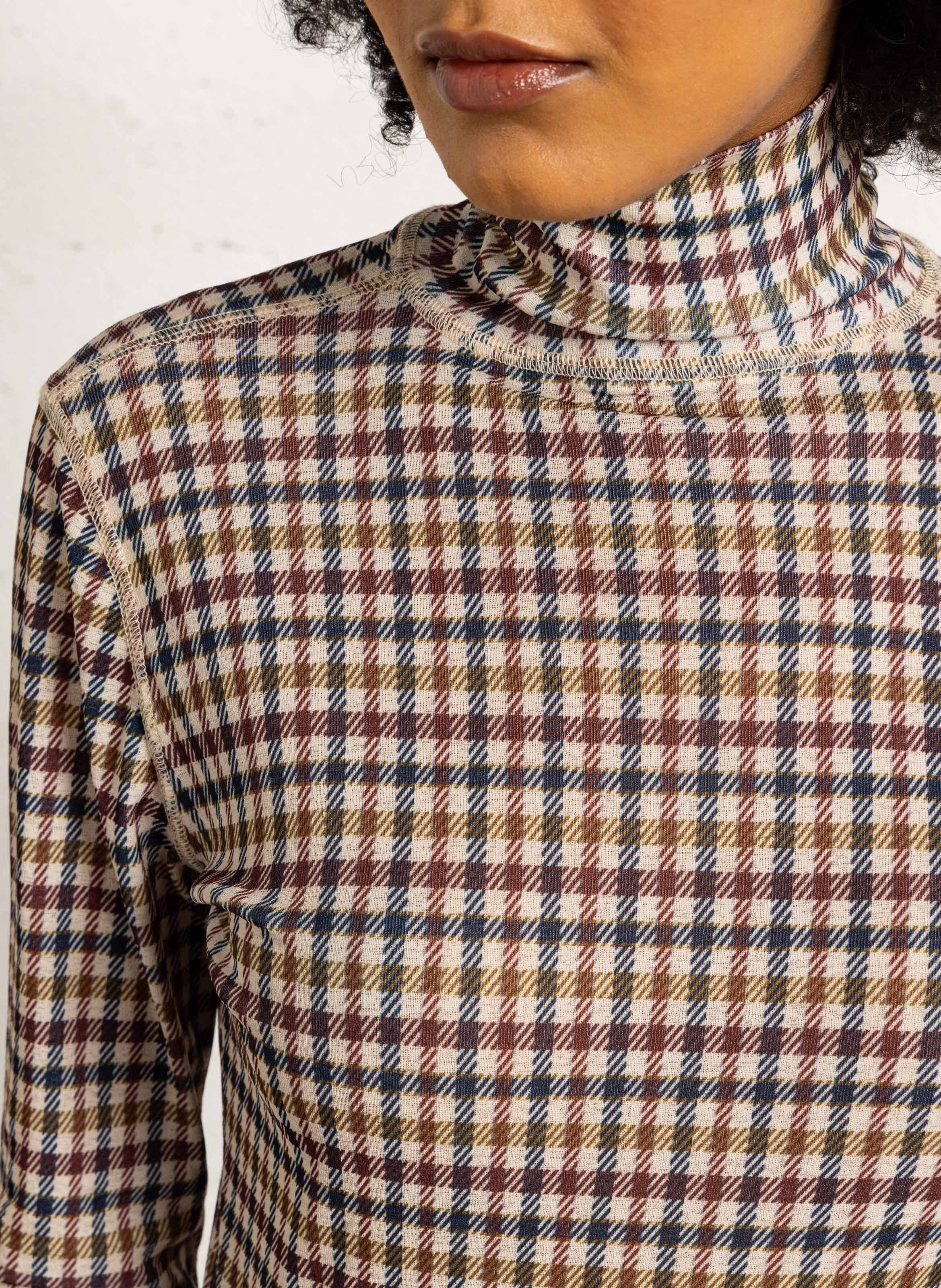 Sous-pull droit col montant imprimé SUNCOO Marron