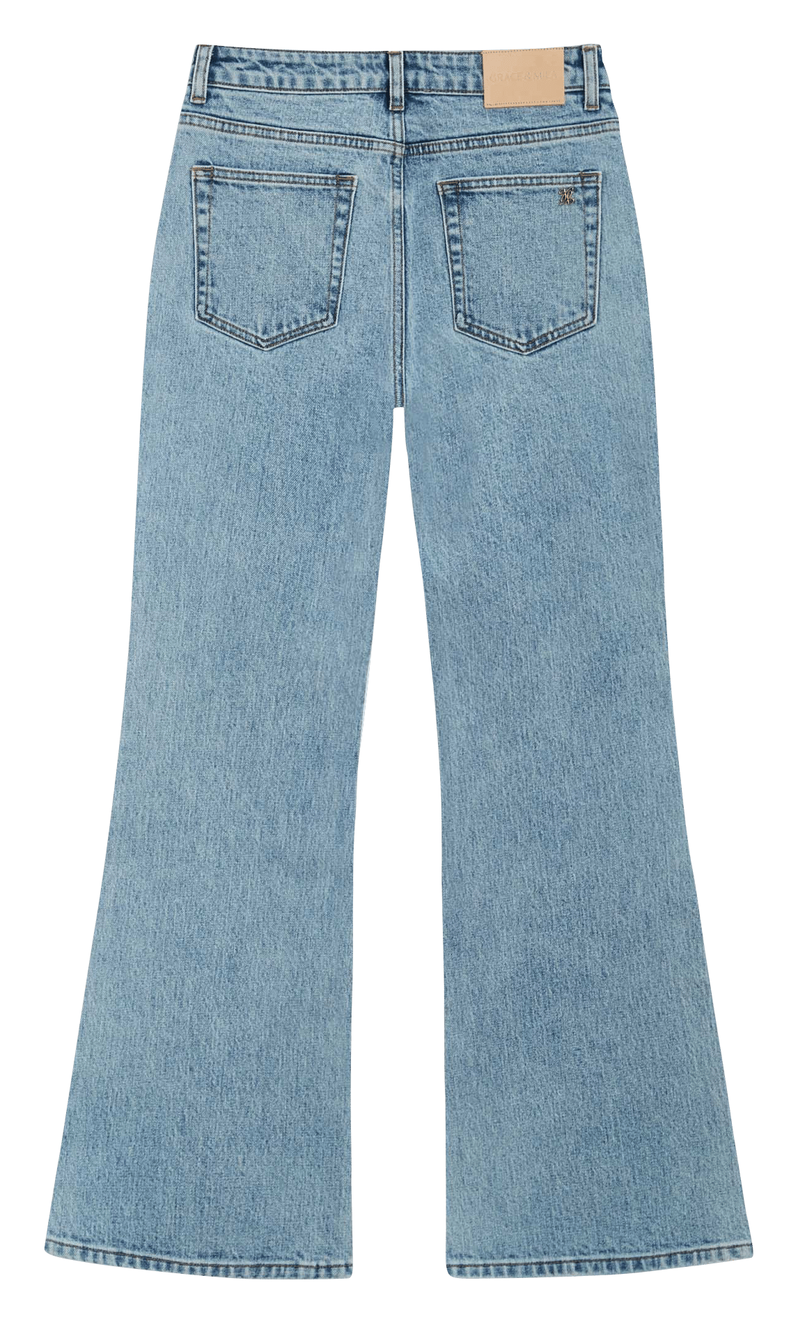 Cotton-blend bootcut jeans GRACE ET MILA Blue