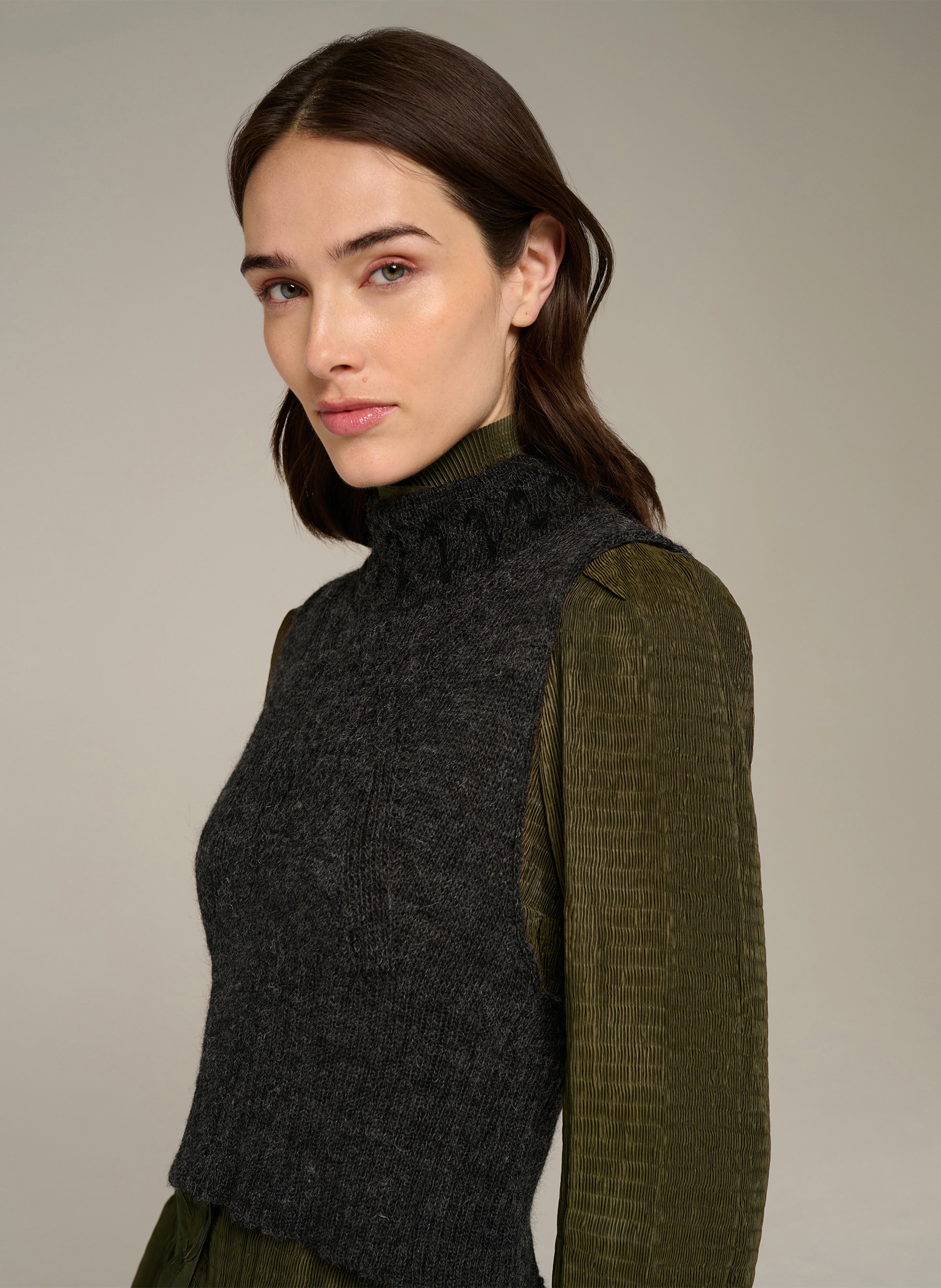 Wollmix-Pullover mit Stehkragen COTELAC Grau