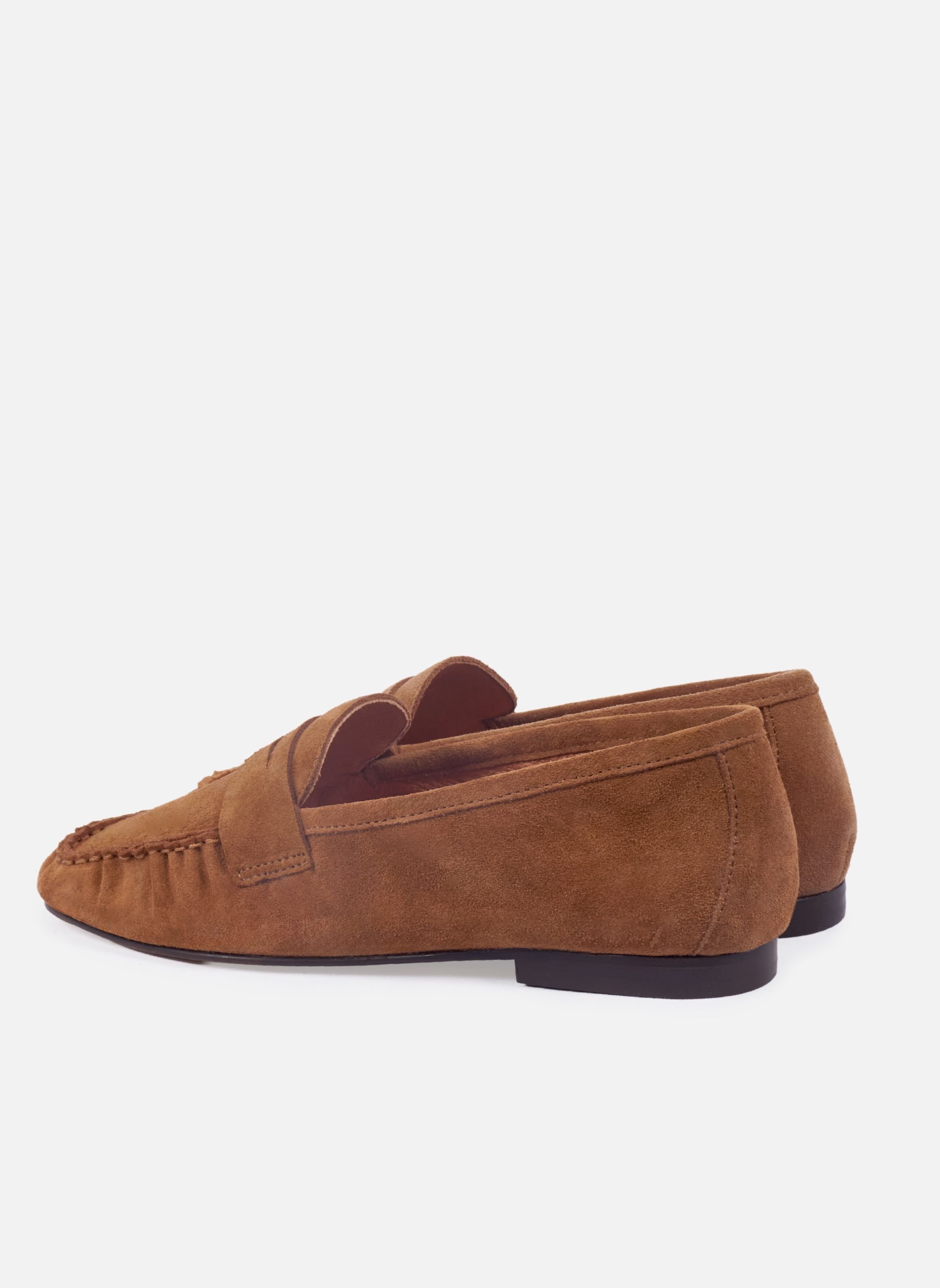 Mocassins plissés thaïs cuir daim JULES & JENN Marron