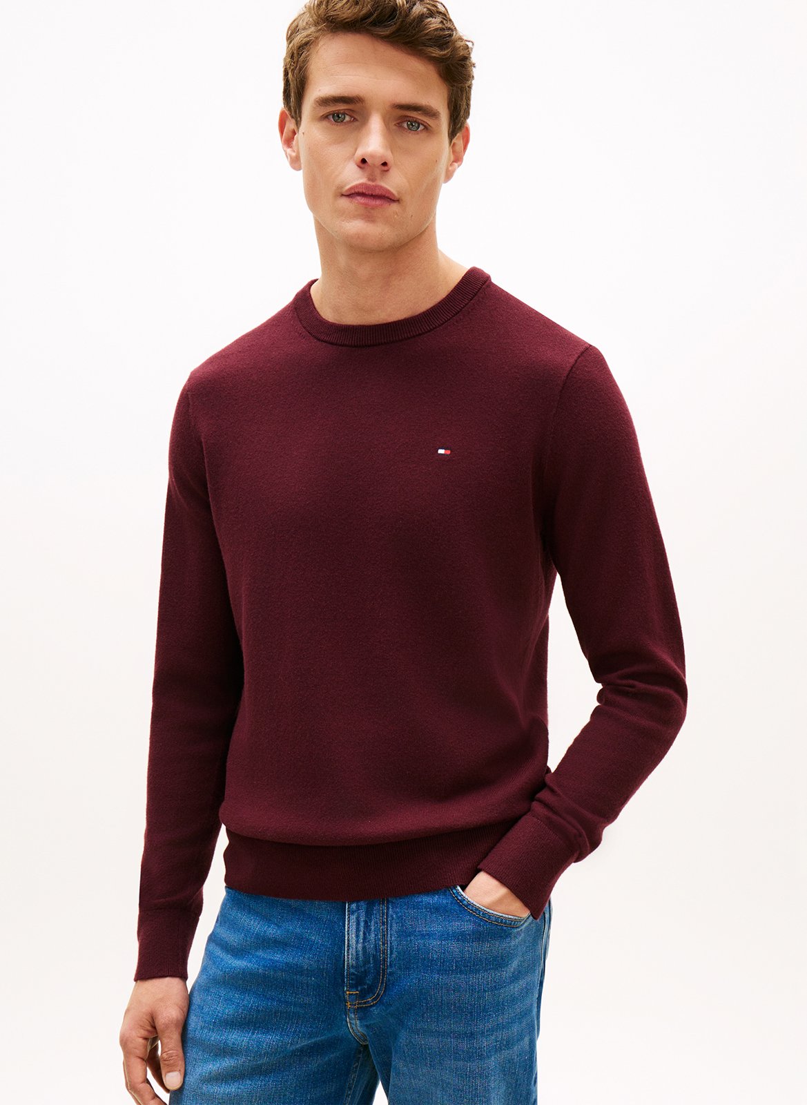 Ärmelloser Pullover mit Schnürung aus Baumwolle und Wolle TOMMY HILFIGER