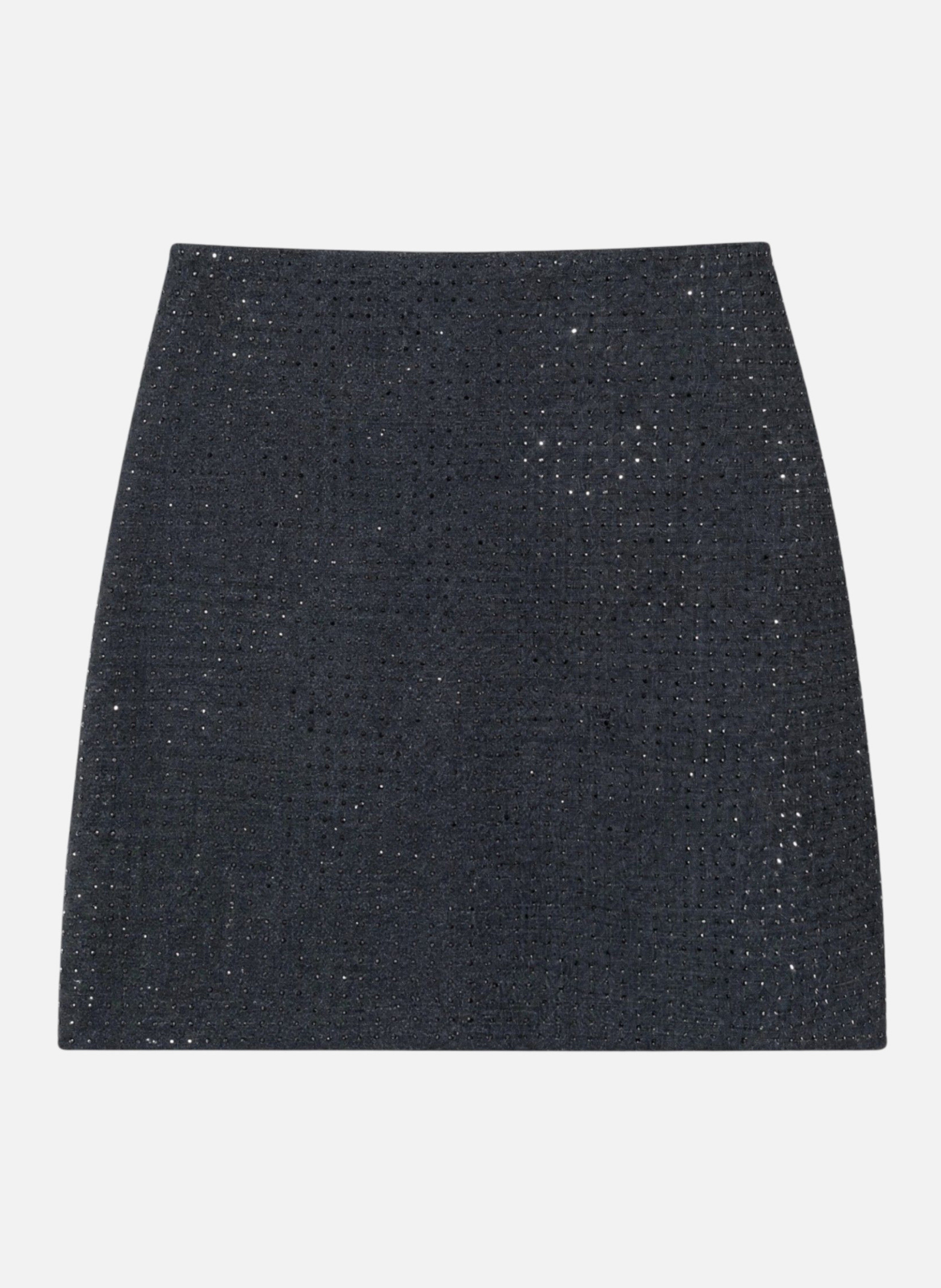 Wool blend skirt with rhinestones THE KOOPLES Grey