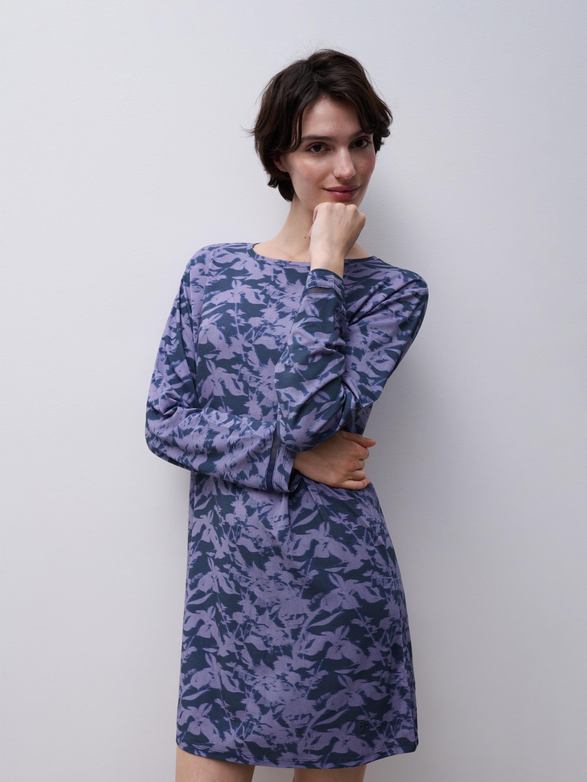 Long-sleeved nightdress CHANTELLE Blue