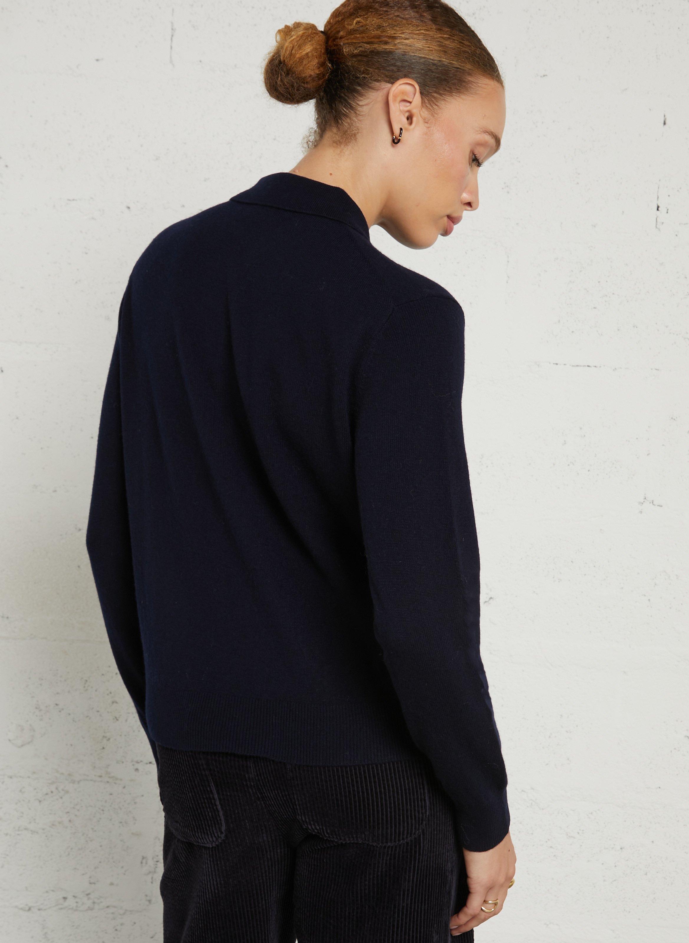 Cardigan droit en mohair JC SOPHIE Bleu