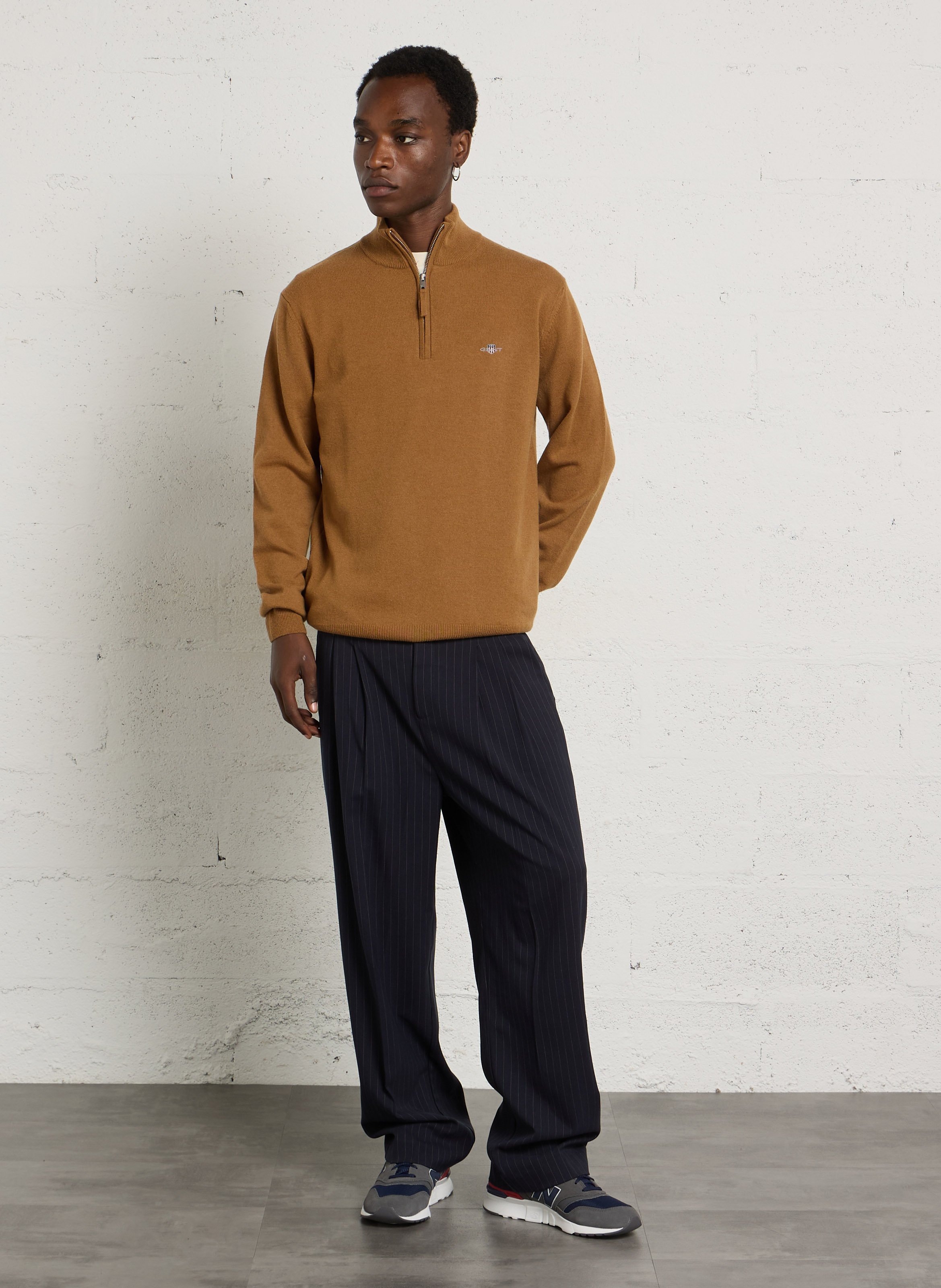 Wollpullover mit Polokragen GANT Braun