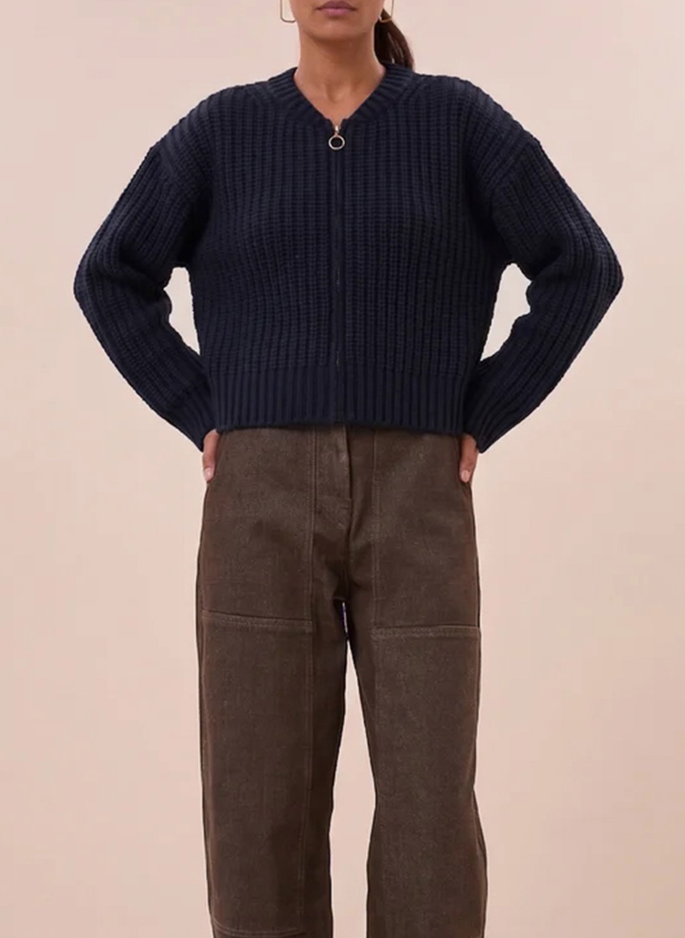 Gilet oversize en maille BY BAR Bleu