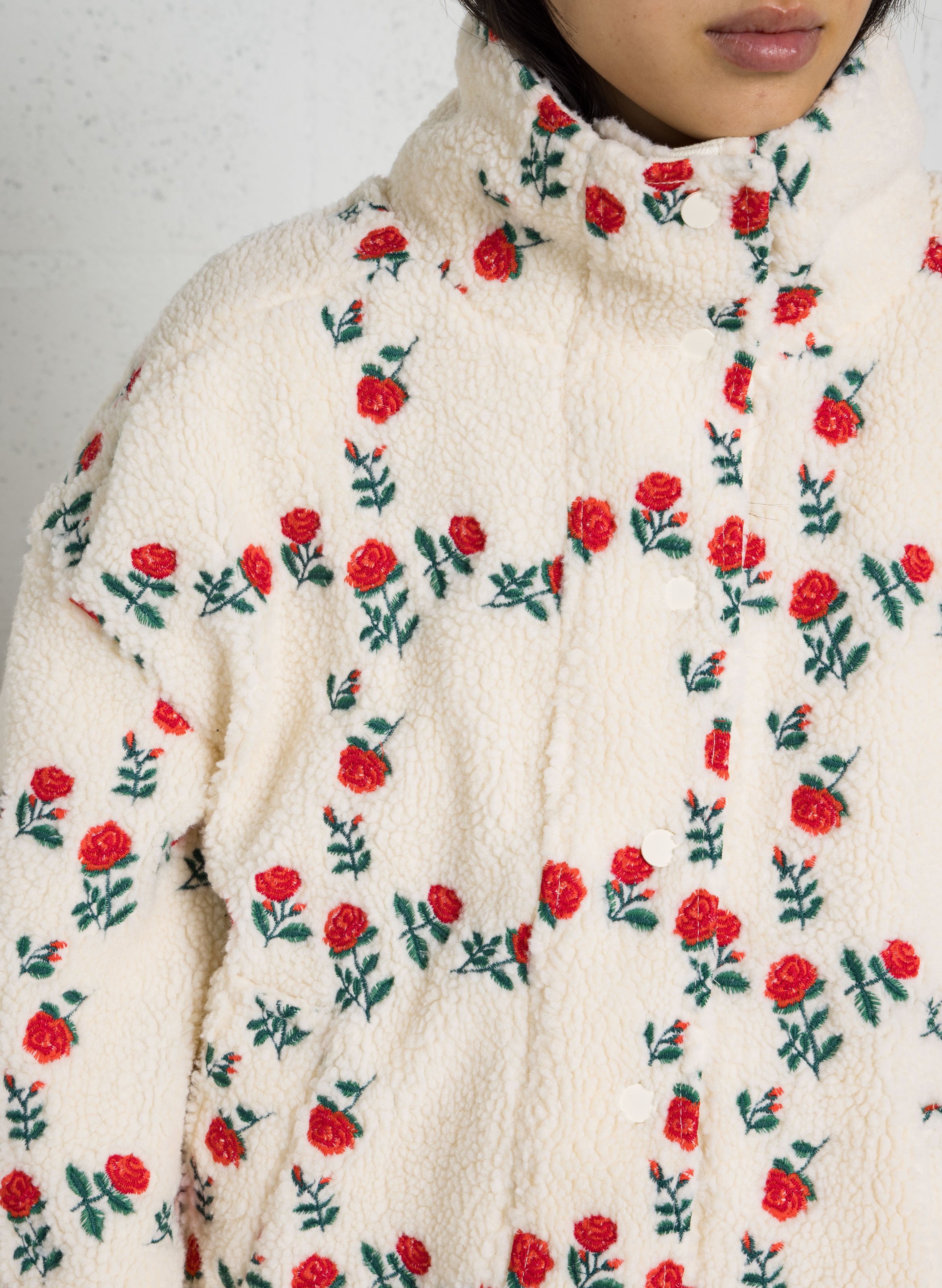 Round neck embroidered jacket THE TINY BIG SISTER Beige