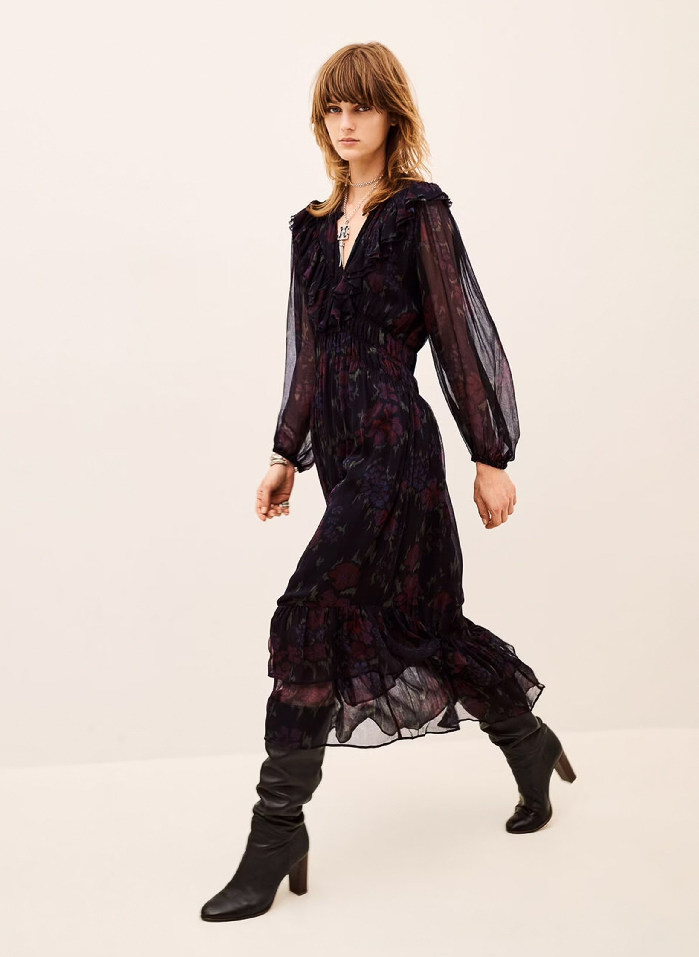 Robe ample à volants BA&SH Noir