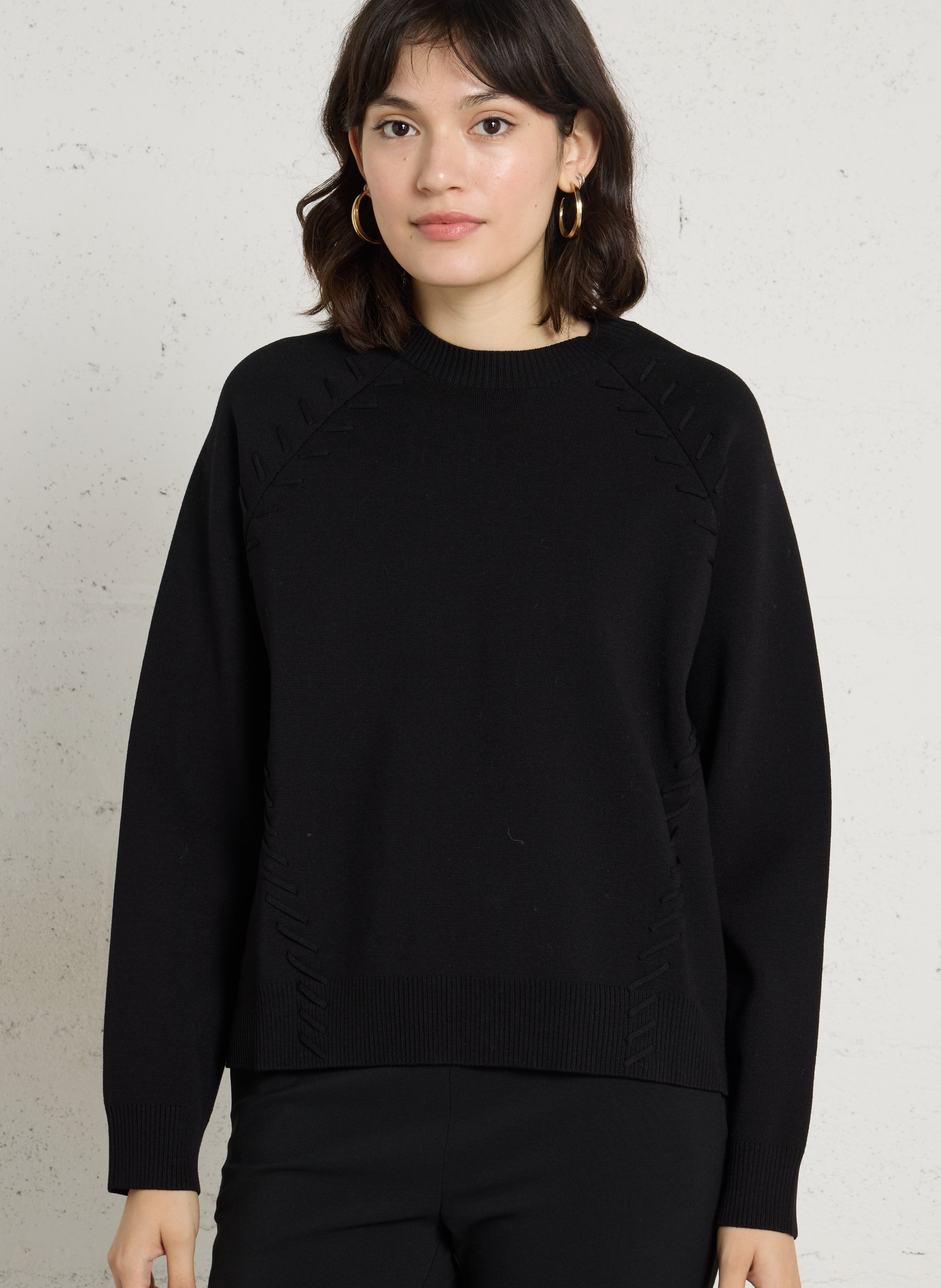 Pull oversize col montant LIU JO Noir