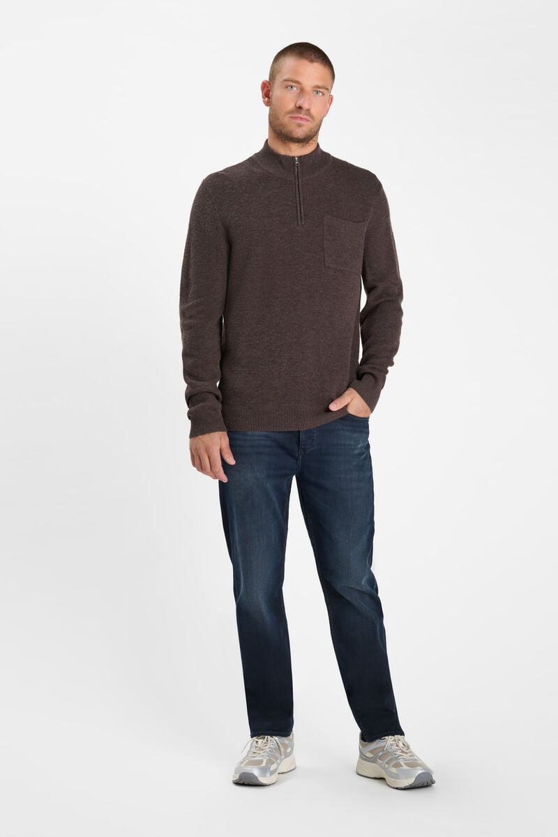 Zip-up high-neck sweater LE TEMPS DES CERISES Brown
