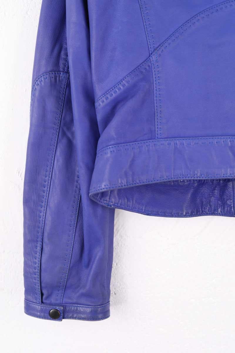 Regular-fit organic cotton jacket with sherpa collar BOSS - SECONDE MAIN Blue