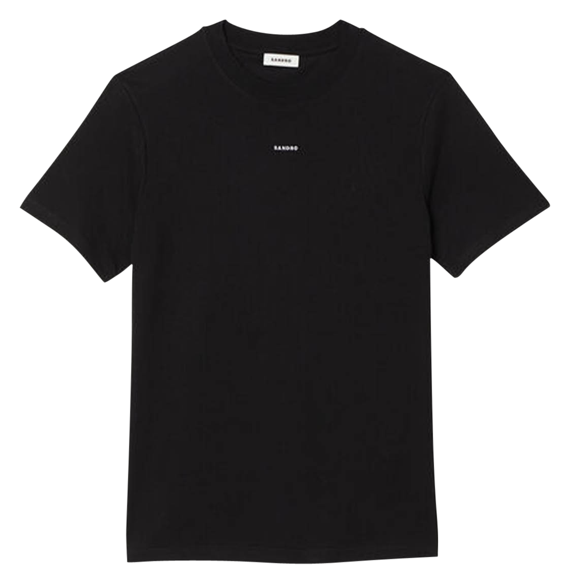 Recht, katoenen T-shirt met ronde hals SANDRO Zwart