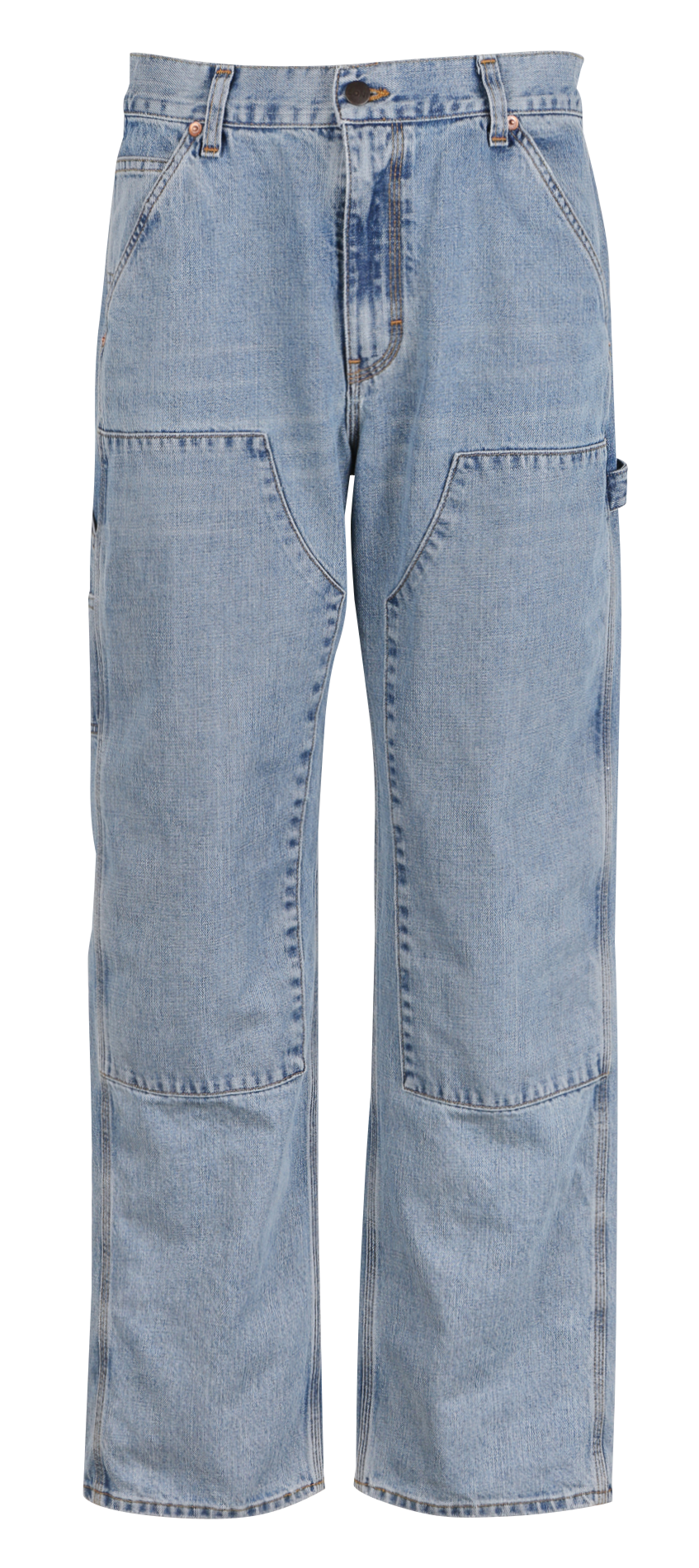 Jean droit taille haute en coton MARGAUX LONNBERG Bleu