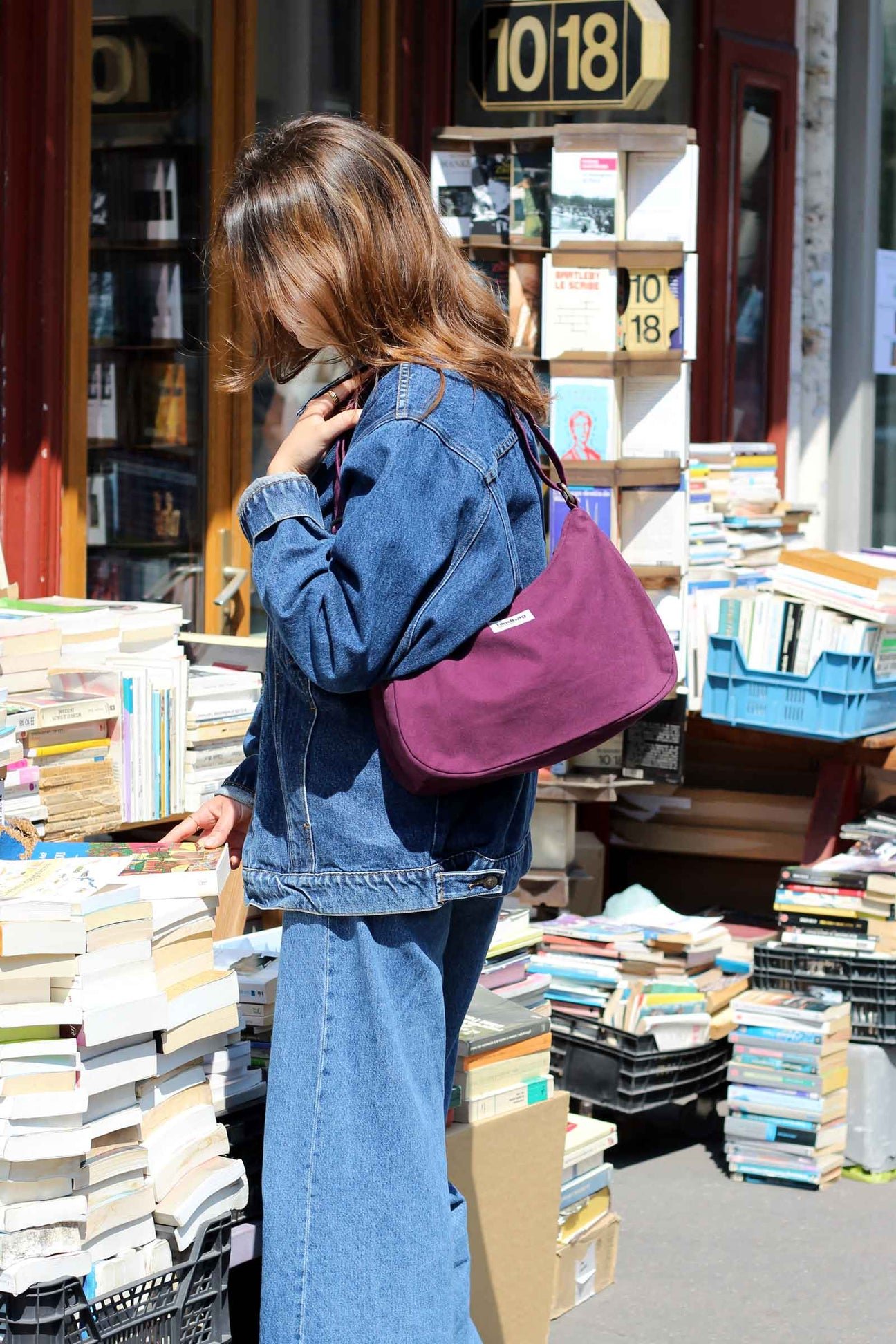 Cotton handbag Purple